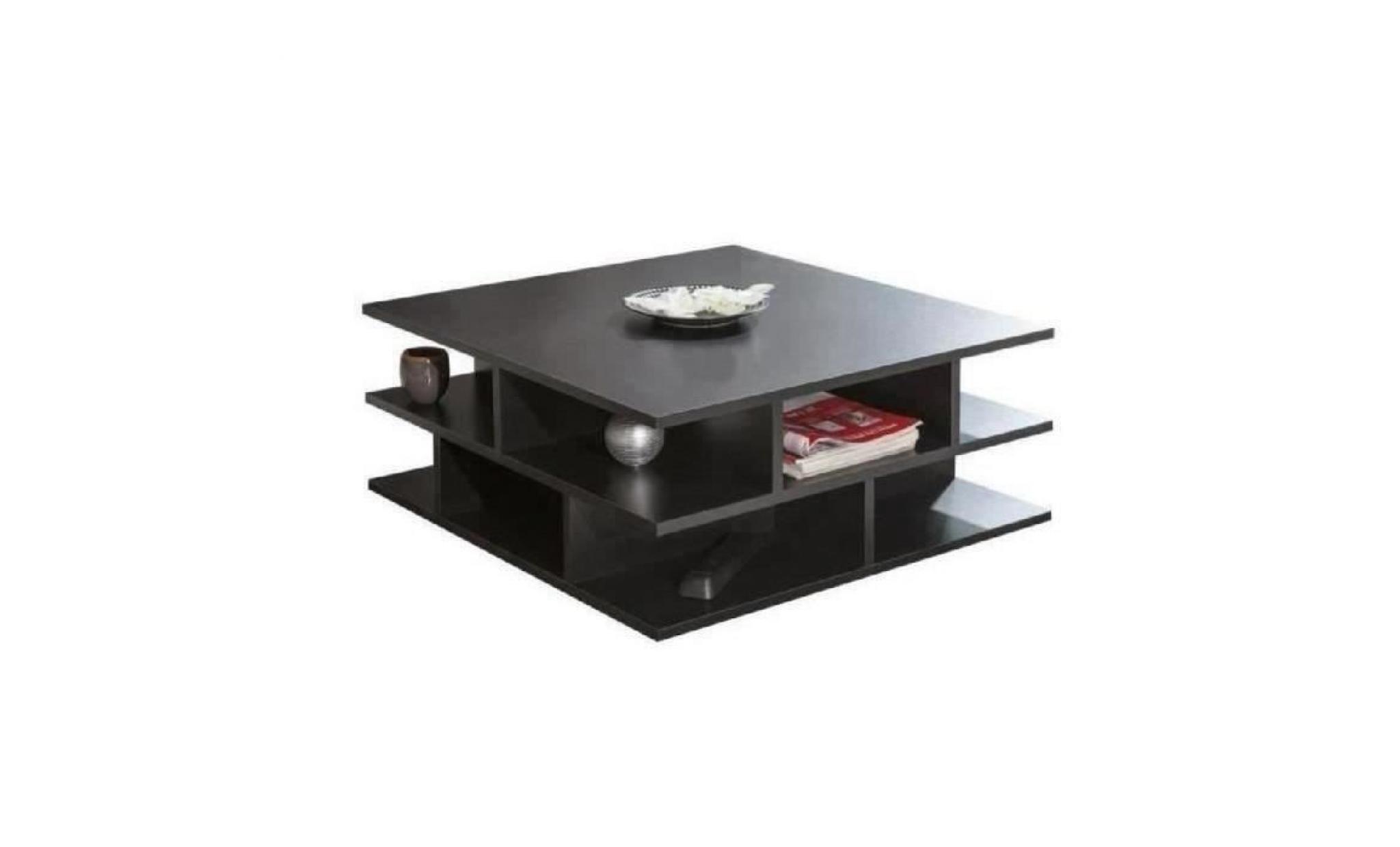 mad table basse multicases style contemporain noir   l 70 x l 70 cm