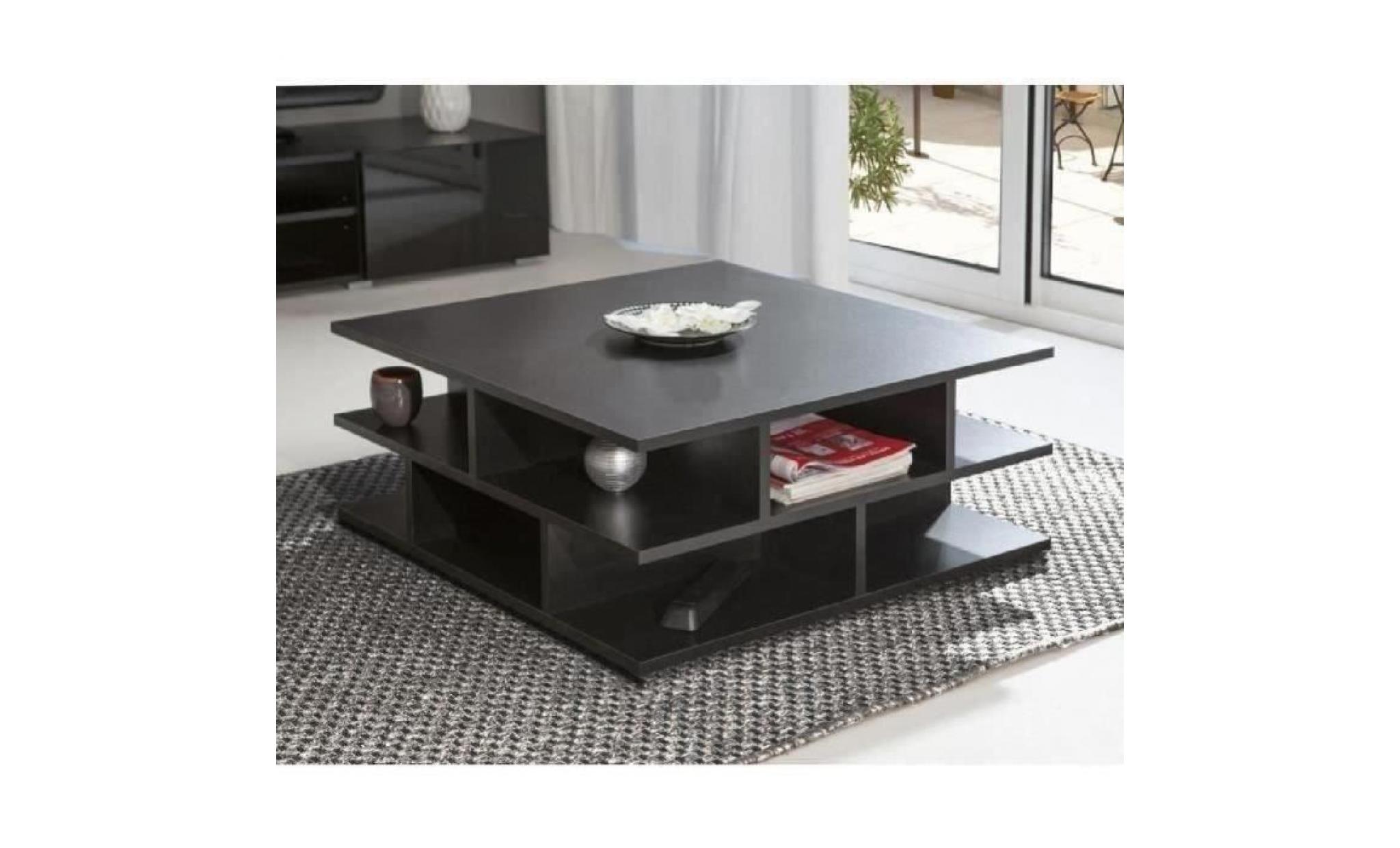mad table basse multicases style contemporain noir   l 70 x l 70 cm pas cher