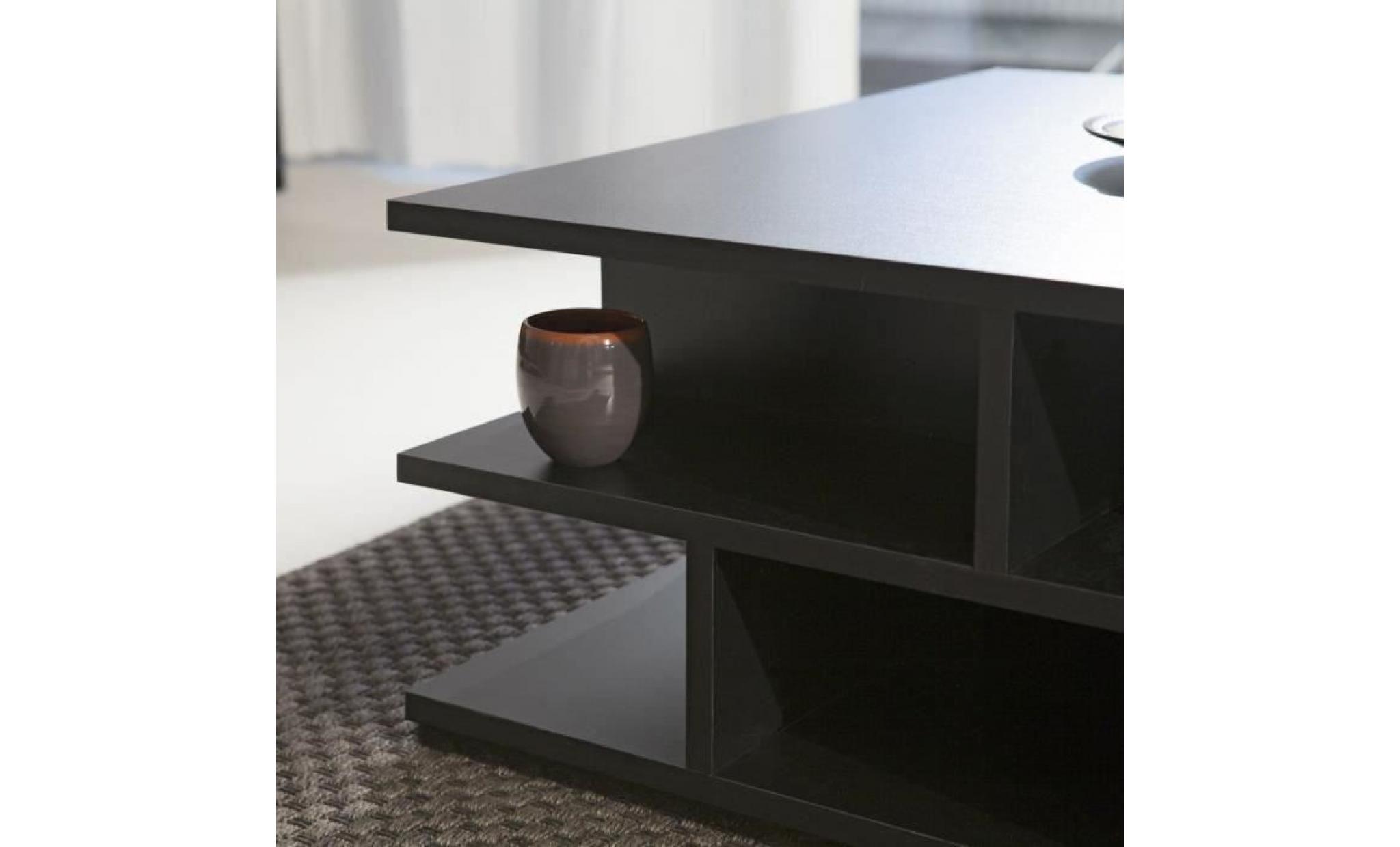 mad table basse multicases style contemporain noir   l 70 x l 70 cm pas cher