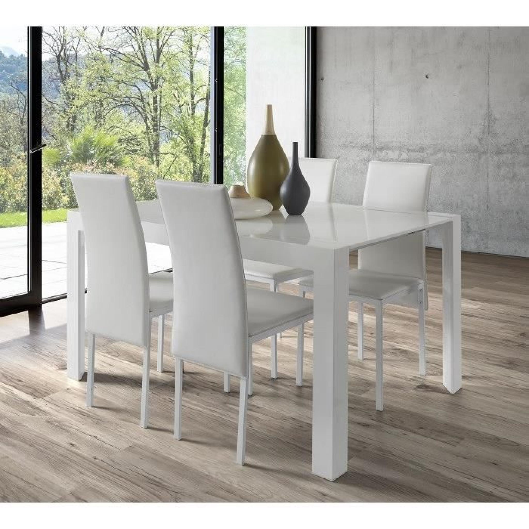 MAGIK Table à manger extensible 90-140x75 cm blanc