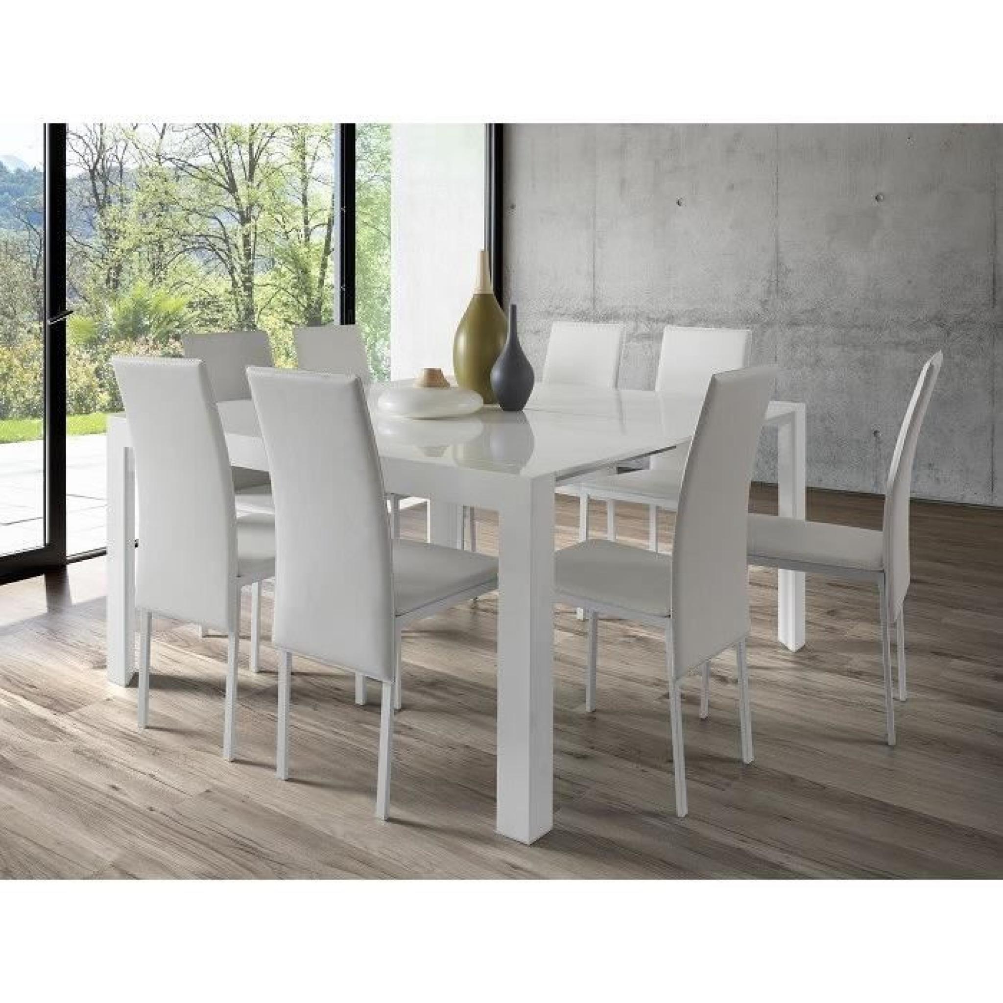 MAGIK Table à manger extensible 90-140x75 cm blanc pas cher