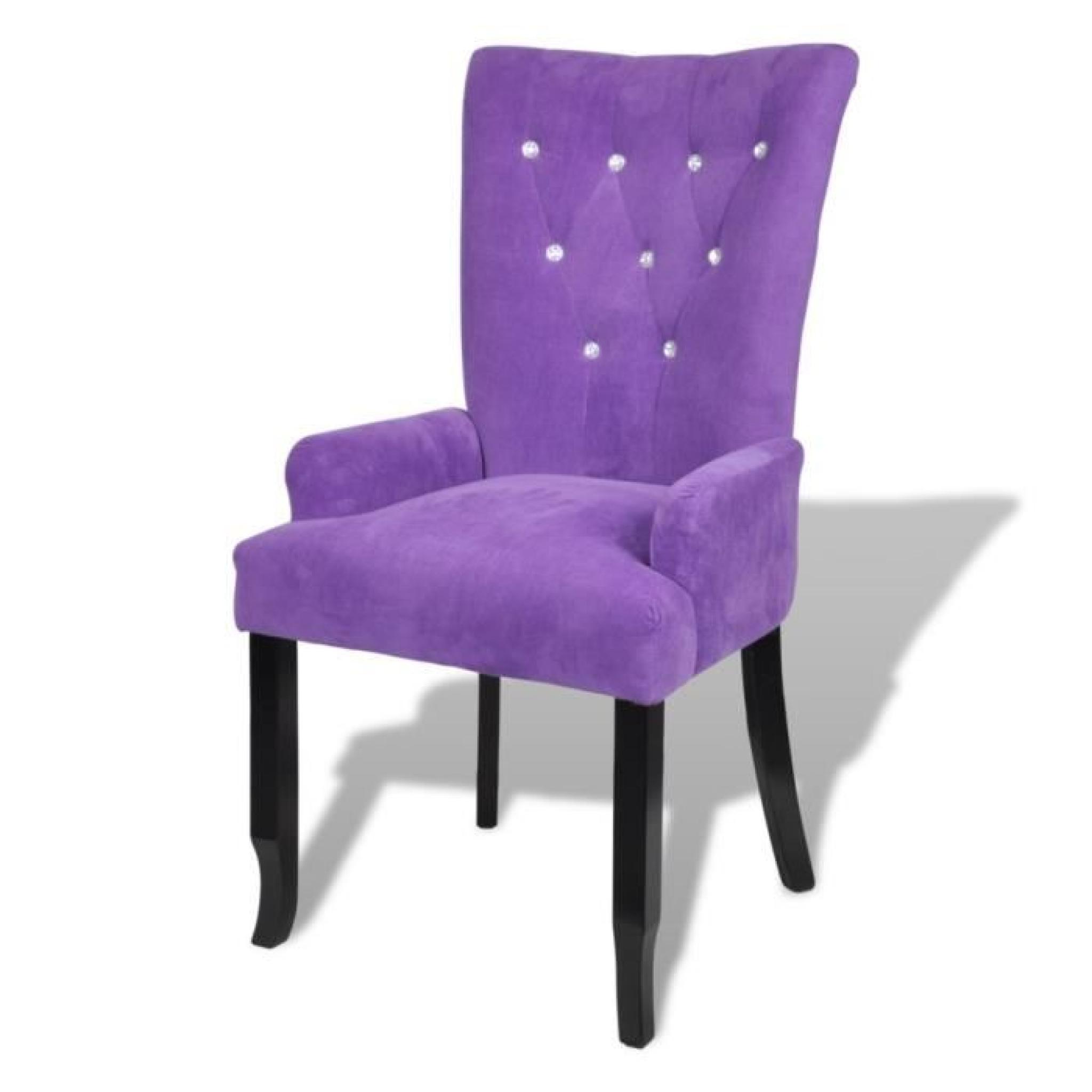 Magnifique Chaise capitonnee velours violet 54 x 56 x 106 cm
