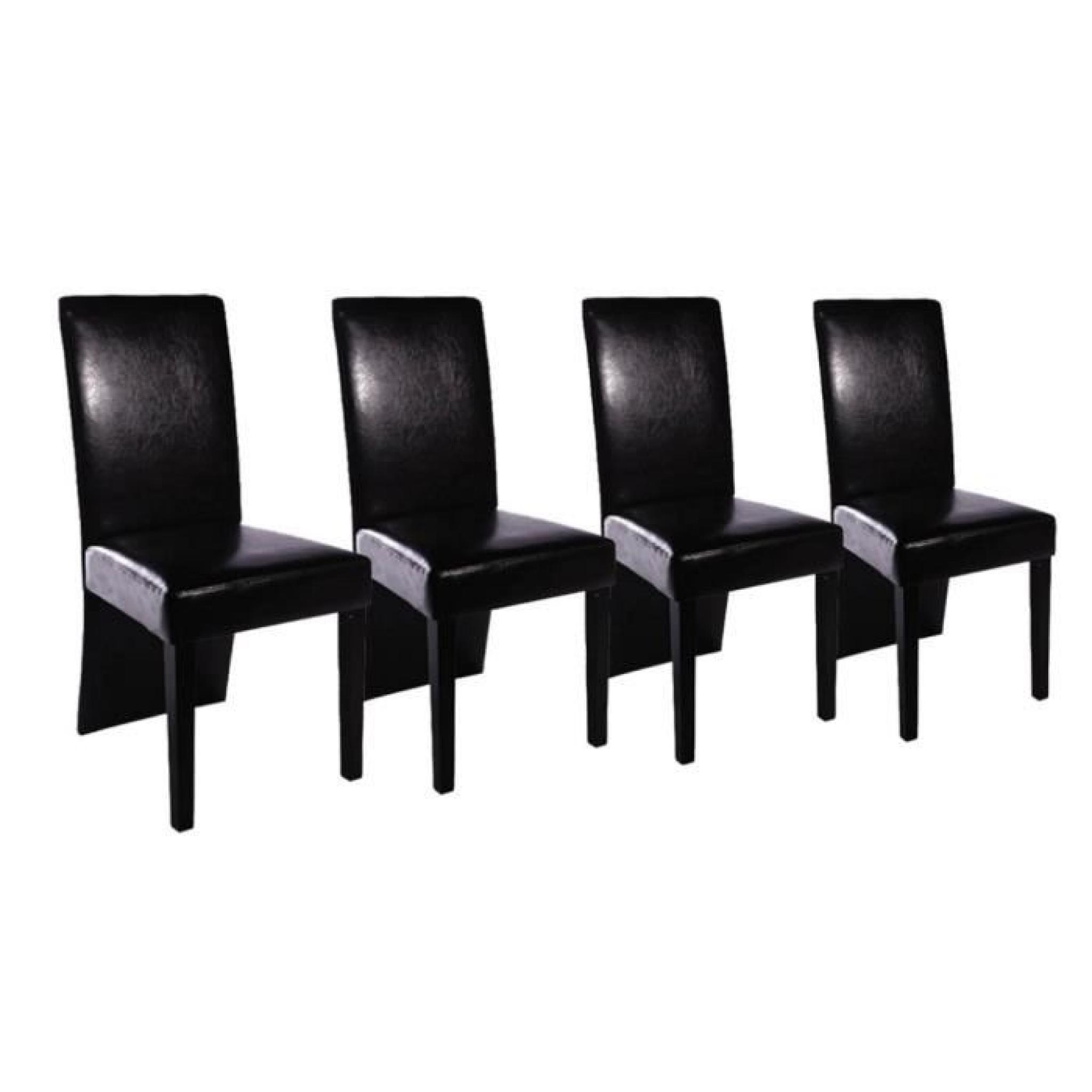 Magnifique Chaise design bois noir (lot de 4)PU