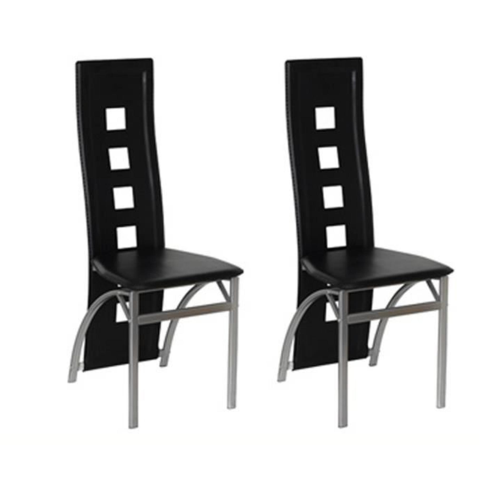 Magnifique Chaise design Quattro noir (lot de 2)