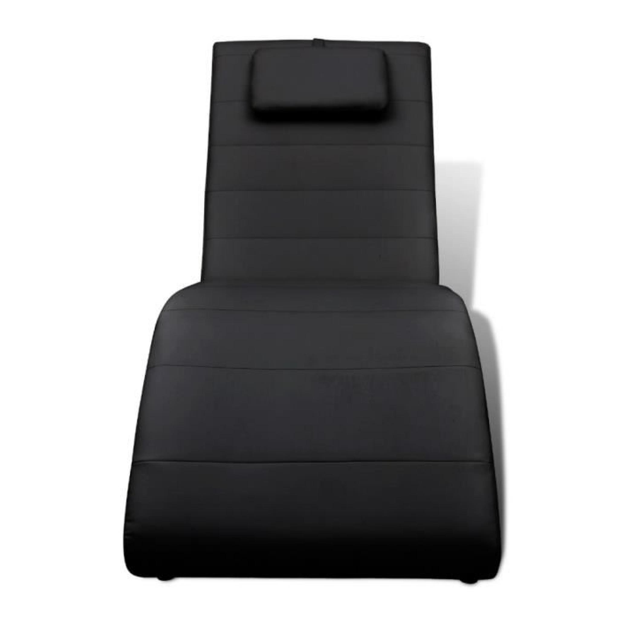 Magnifique Chaise longue noire avec 2 pieds et appui-tete