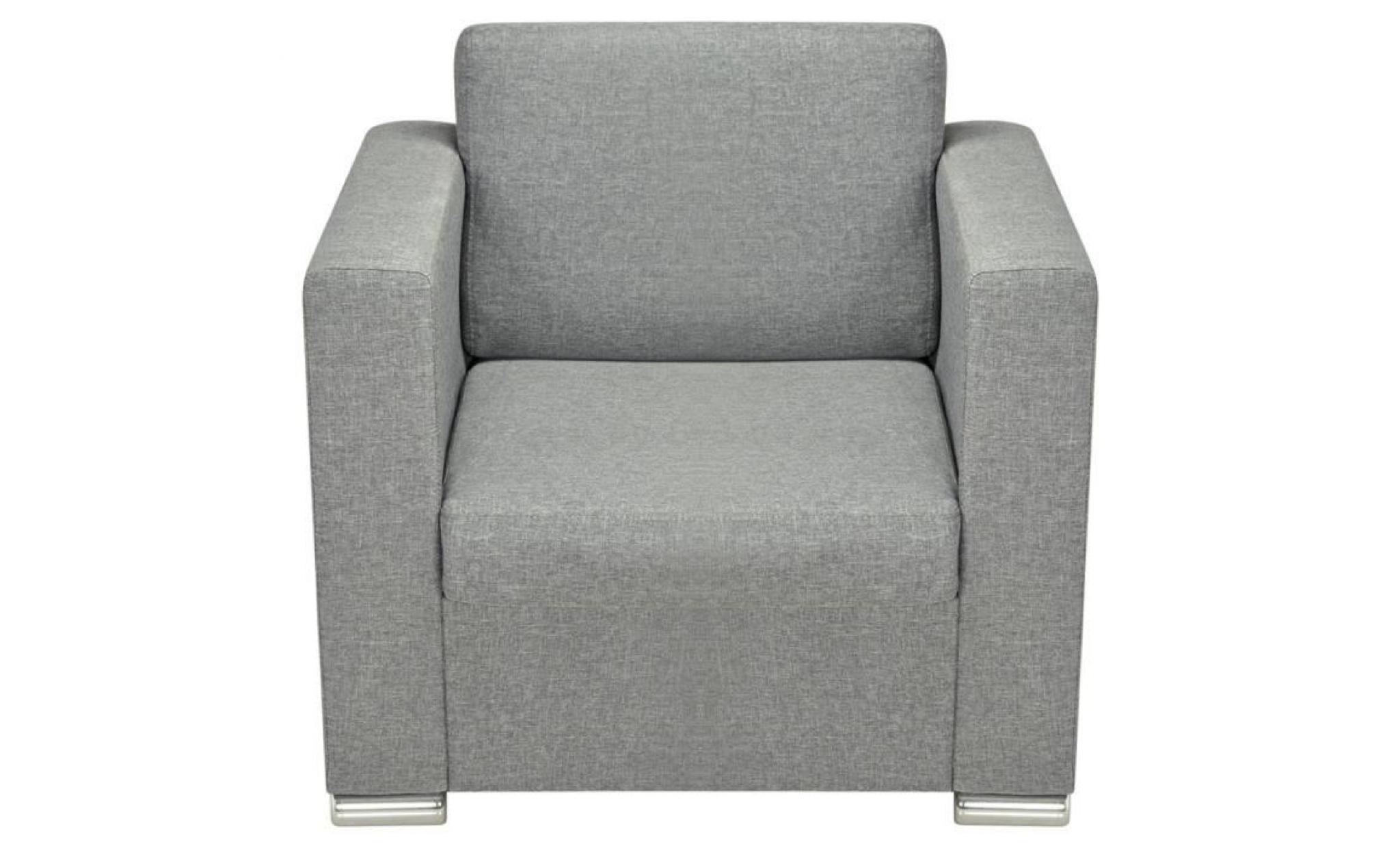 magnifique fauteuil simple tissu gris clair