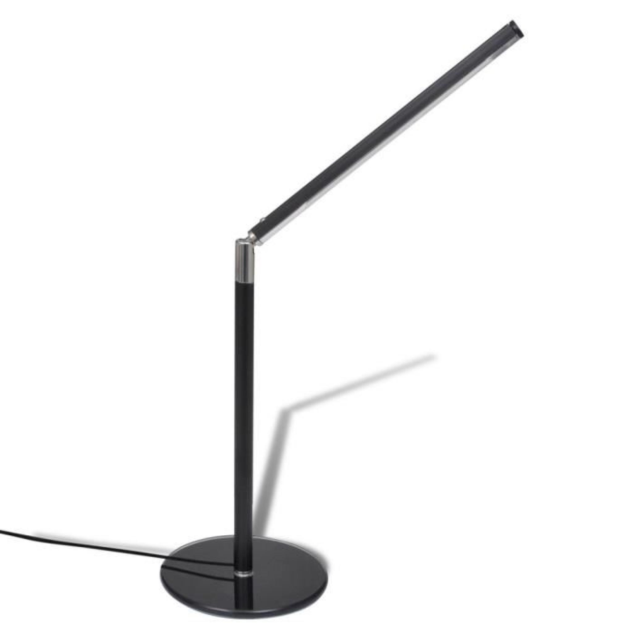 Magnifique Lampe de Table Noire LED Luminosite ajustable Blanc Froid 4W