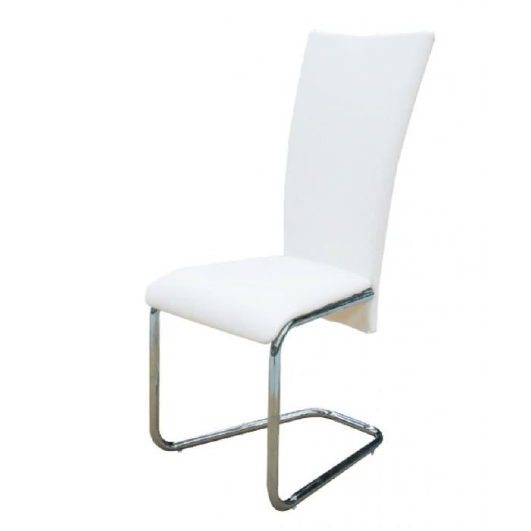 Magnifique Lot de 6 Chaise design metal blanche