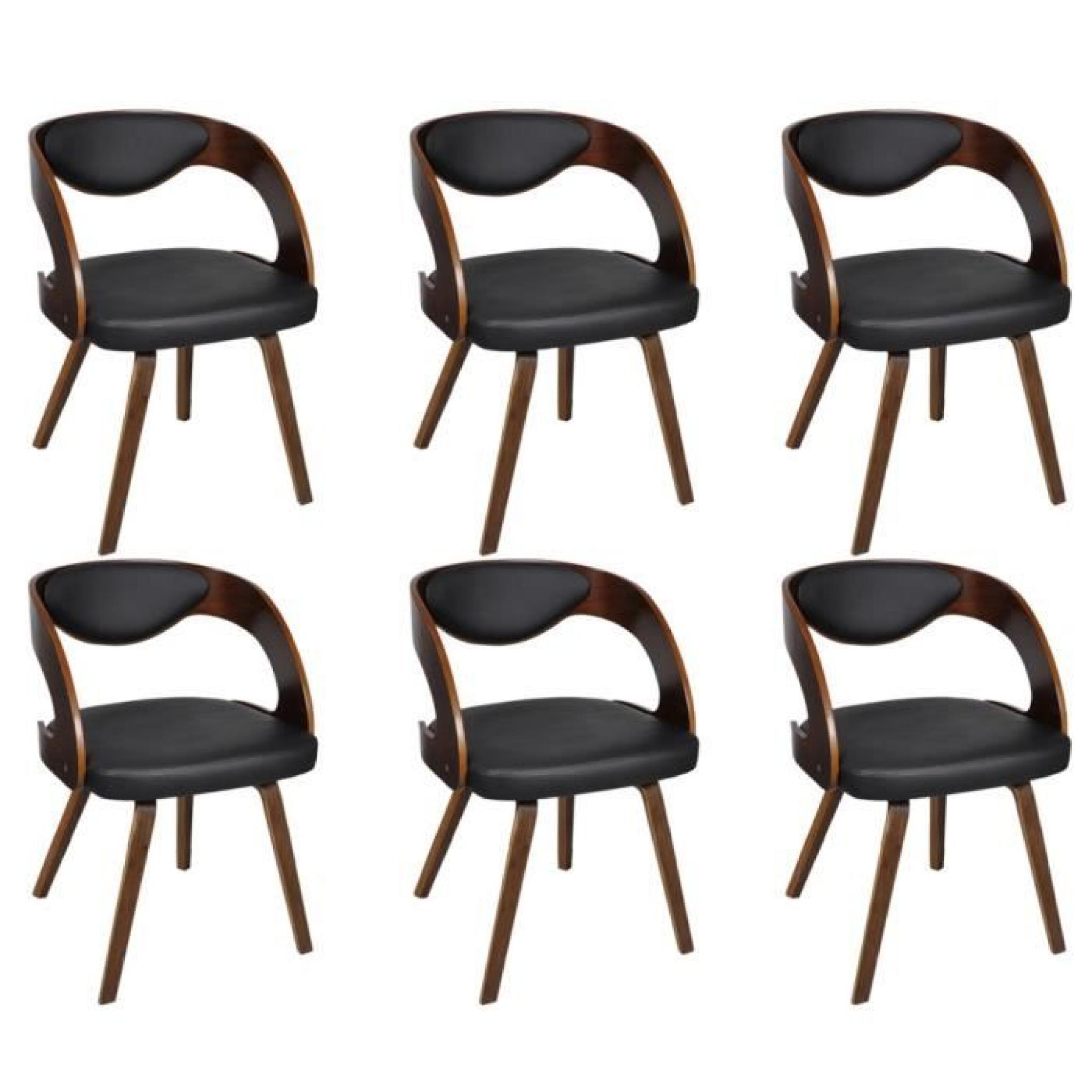 Magnifique Lot de 6 chaises a accoudoirs en cuir melange et bois Brun