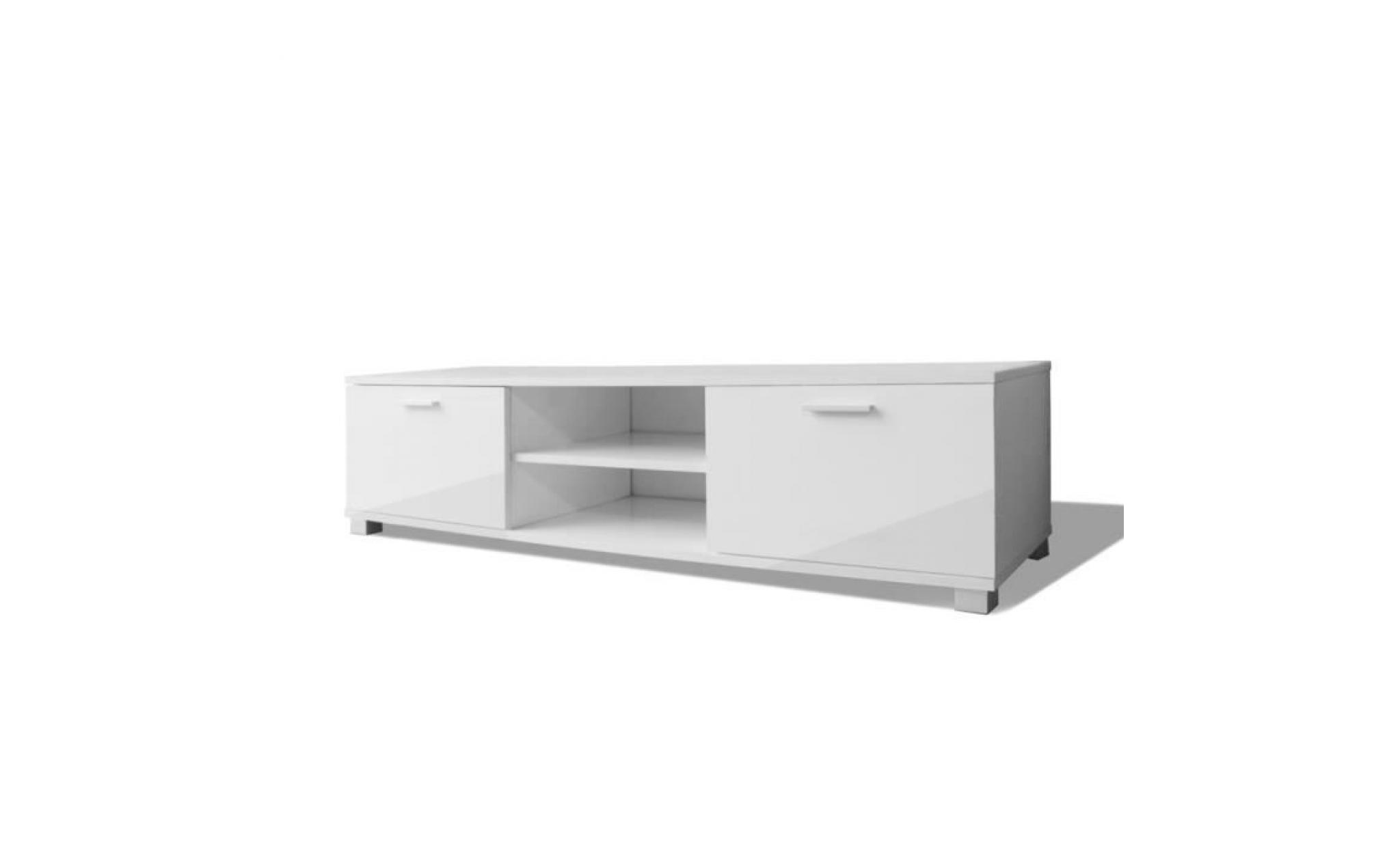 magnifique meuble tv a haute brillance blanc 140 x 40,3 x 34,7 cm