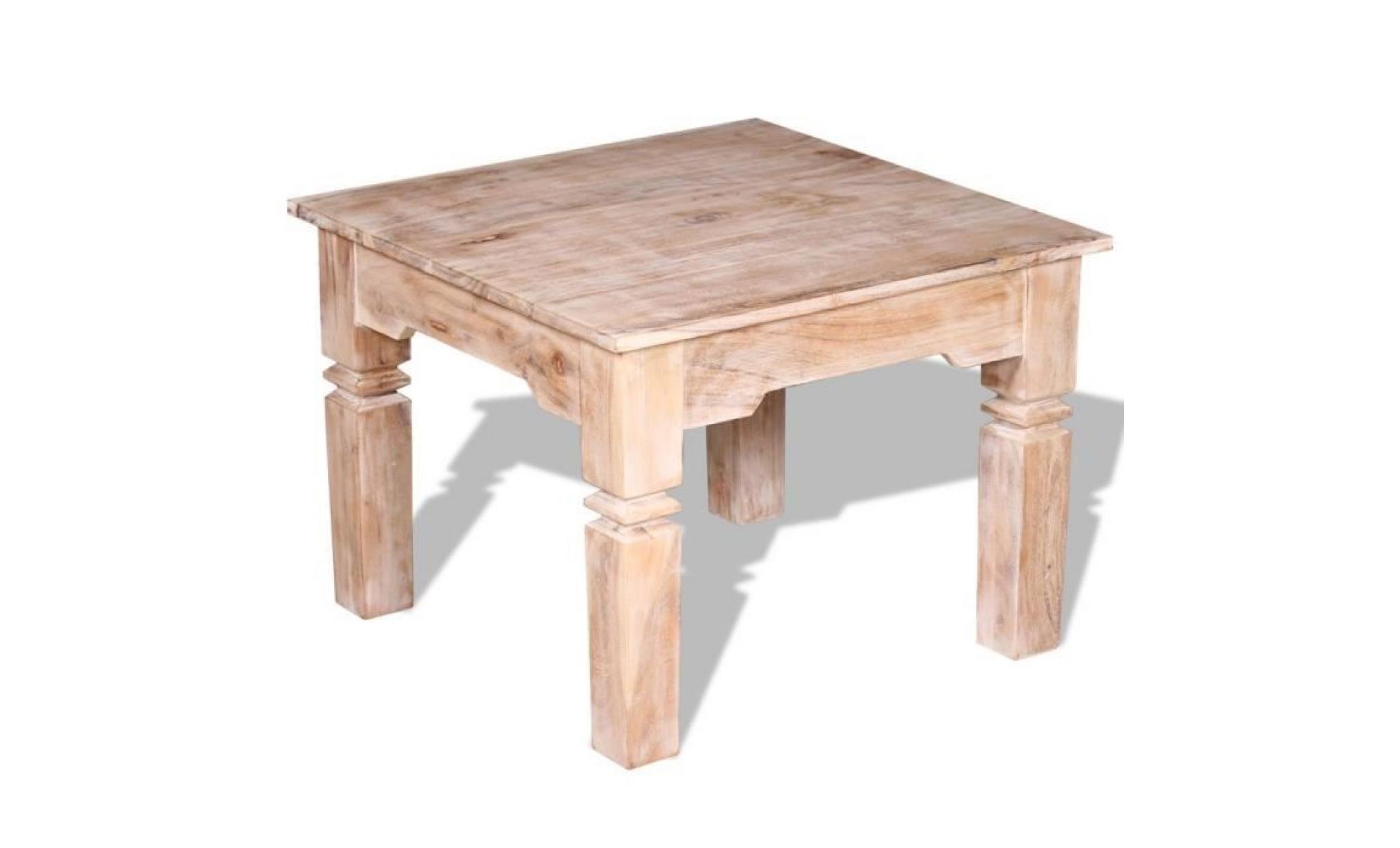 magnifique table basse bois d'acacia 60 x 60 x 45 cm