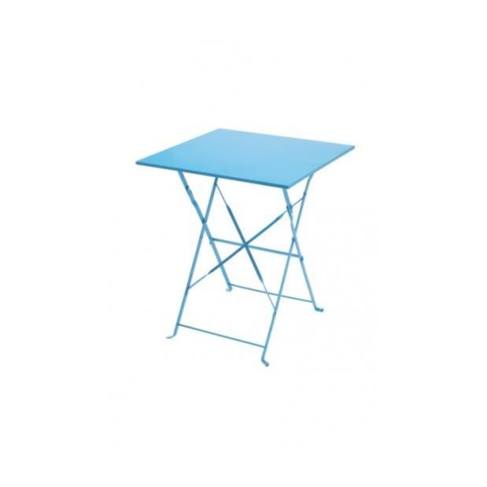Magnifique Table bistrot carrée - Bleu Lagon