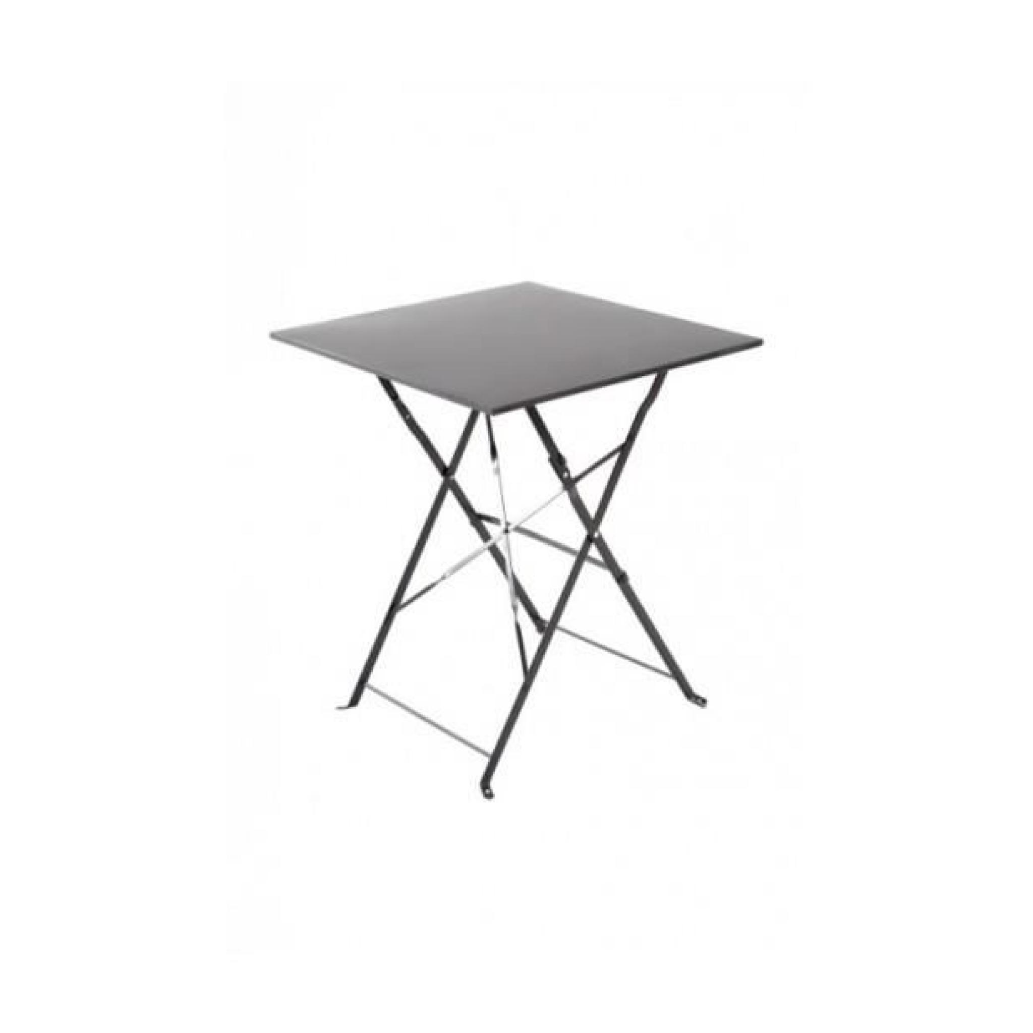 Magnifique Table bistrot carrée - Gris Carbone