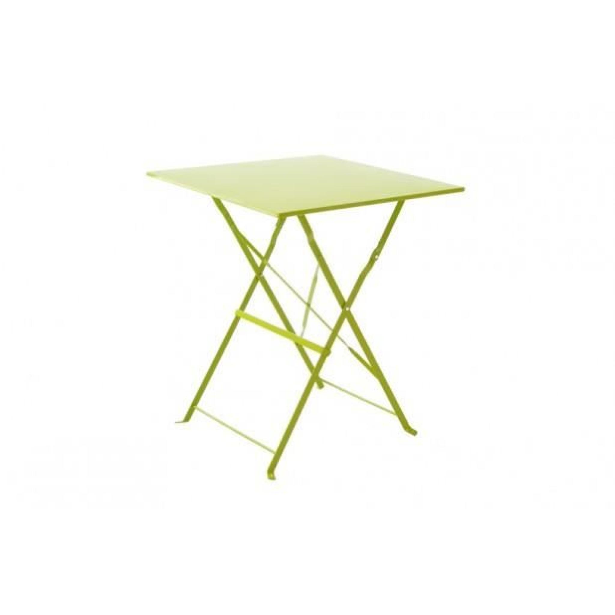 Magnifique Table bistrot carrée - Vert Anis