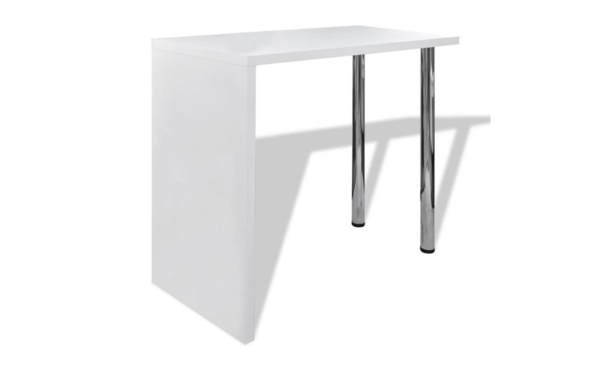 Magnifique Table Blanche vernissee Table de bar 2 pieds