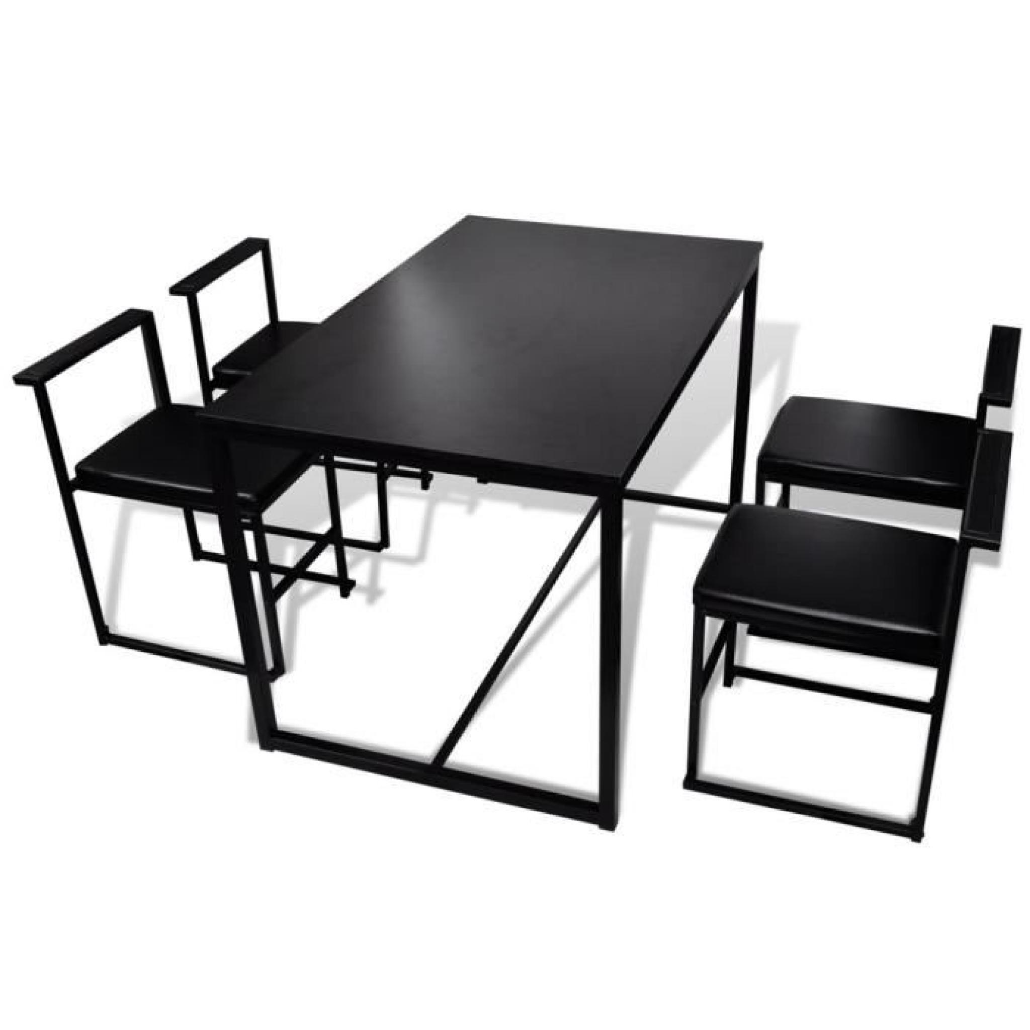 Magnifique Table de salle a manger et 4 chaises noir MDF