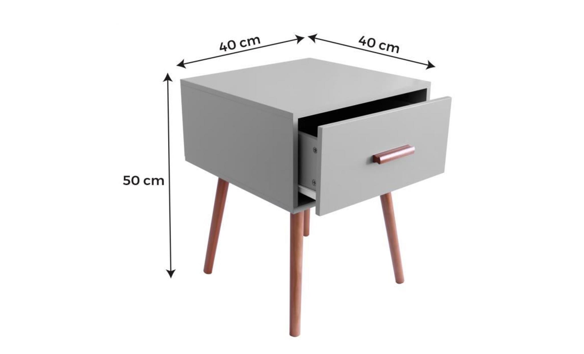 maison maligne   table de chevet scandinave grise   40x40x50cm pas cher