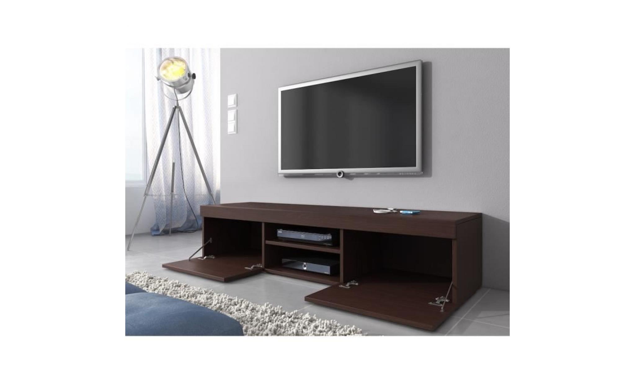 mambo meuble tv contemporain décor chêne foncé    160 cm pas cher