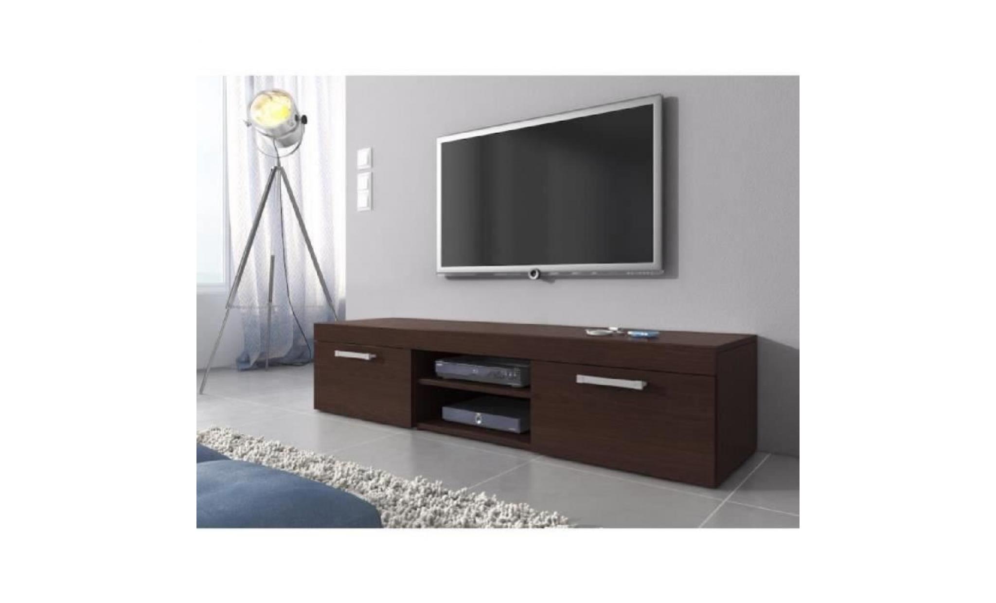 mambo meuble tv contemporain décor chêne foncé    160 cm pas cher