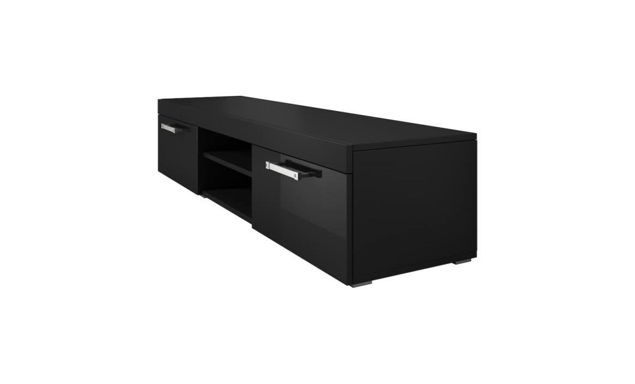 mambo meuble tv contemporain décor noir    160 cm pas cher
