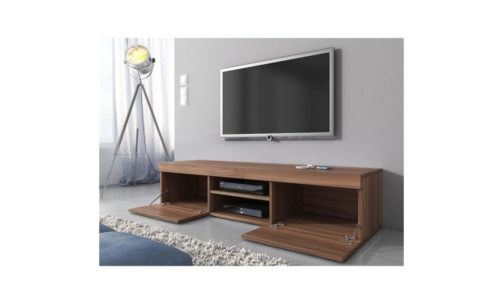 mambo meuble tv contemporain décor prunier    160 cm pas cher