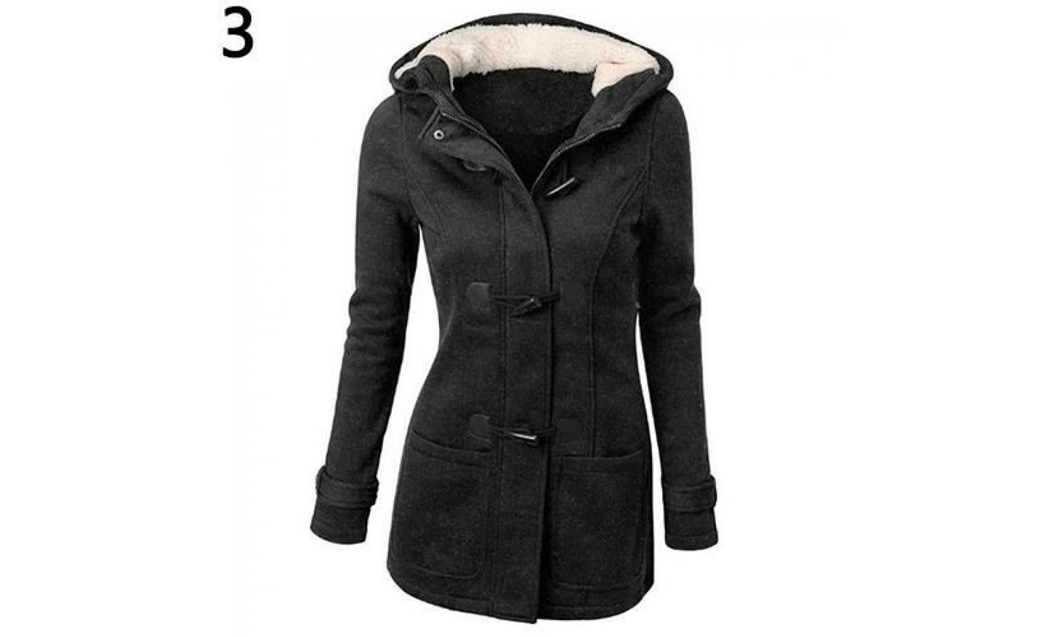 manteau d'hiver à capuchon bascule à capuche pour femmes, style classique d'hiver, manteau gris foncé xxl
