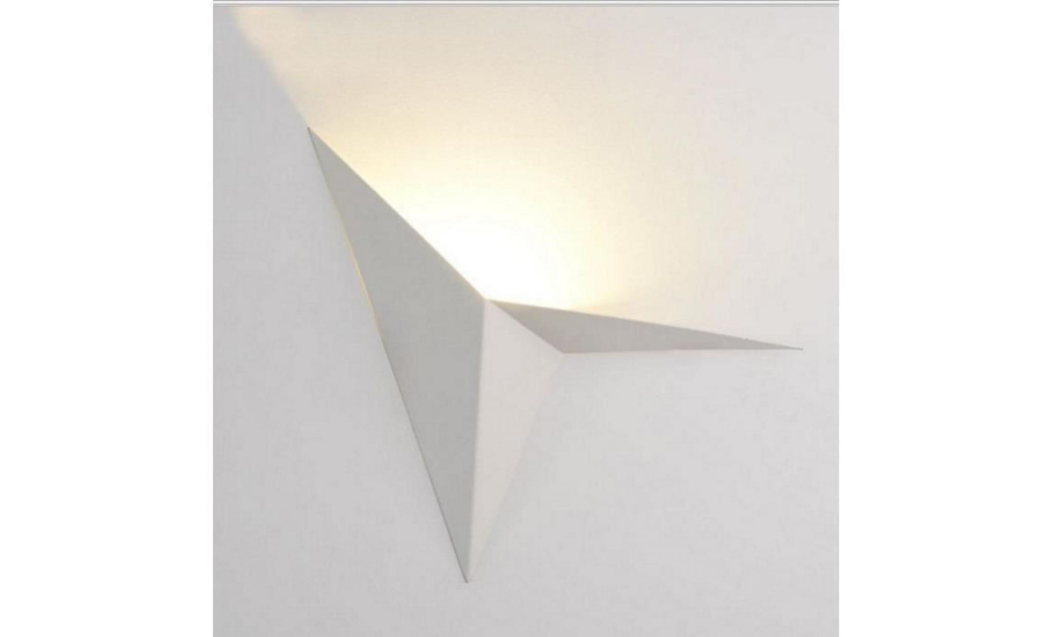 margueras 1pcs appliques murales triangulaire led lampe moderne pour chambre maison (blanc)