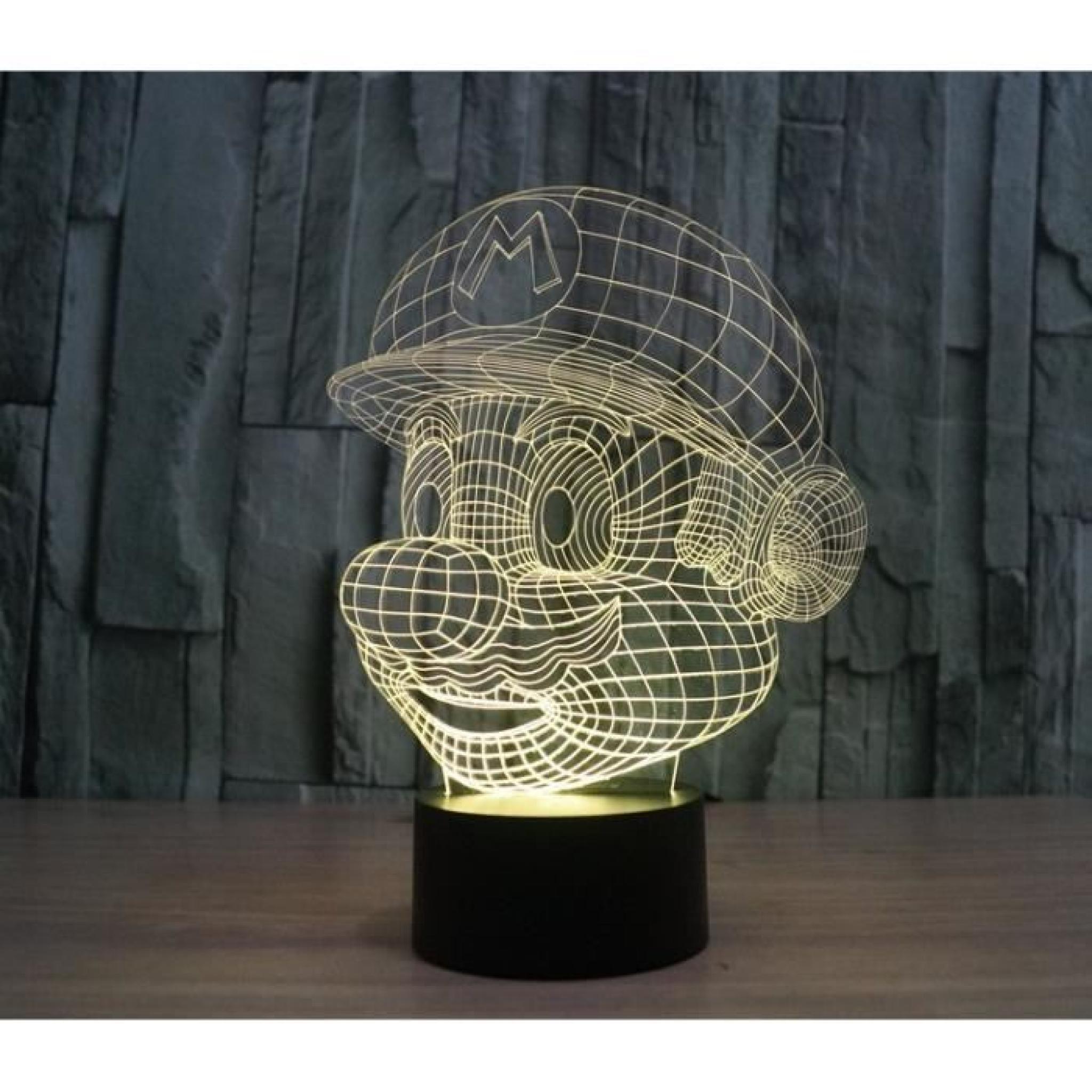 Mario Vision 3D stéréoscopique Tableau de lampes pas cher