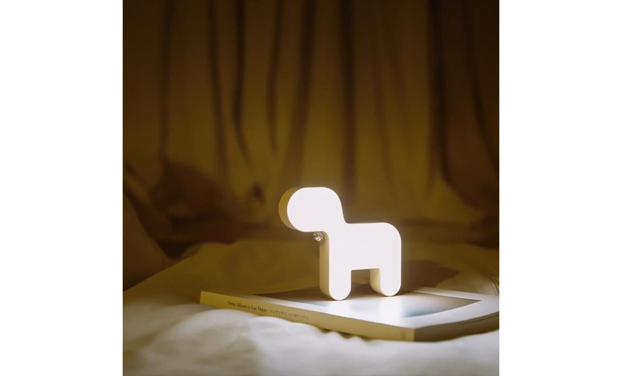 mascotte de bell dog night light élégant et simple table décoratif lampe timed lumière_oew697