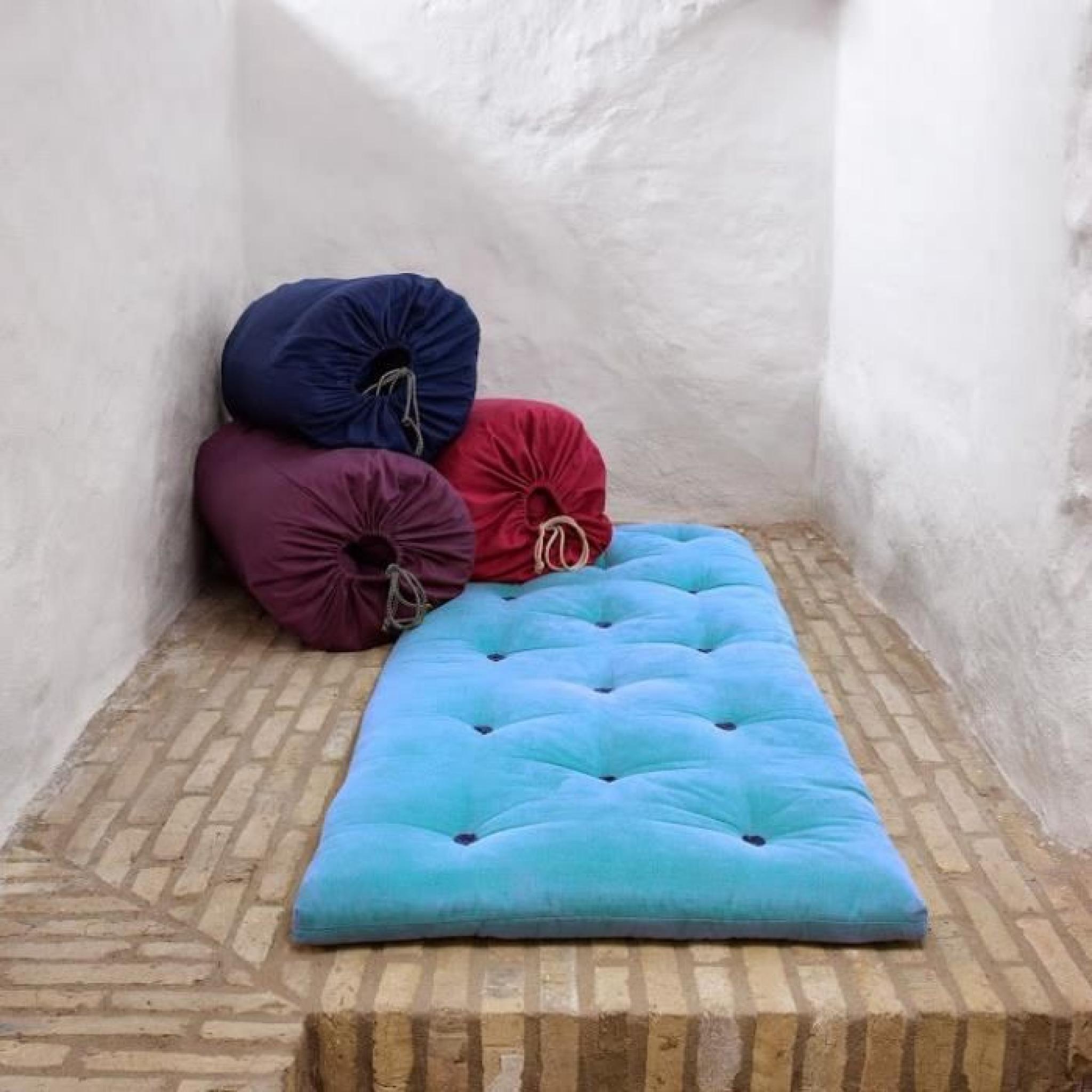 Matelas futon d'appoint bleu celeste BED IN A BAG couchage 70*190*5cm