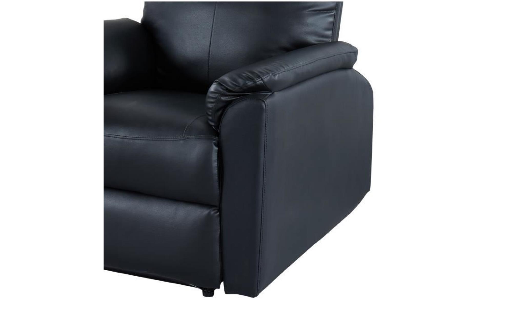 max fauteuil de relaxation   simili pu noir   classique   l 100 x p 93 cm pas cher