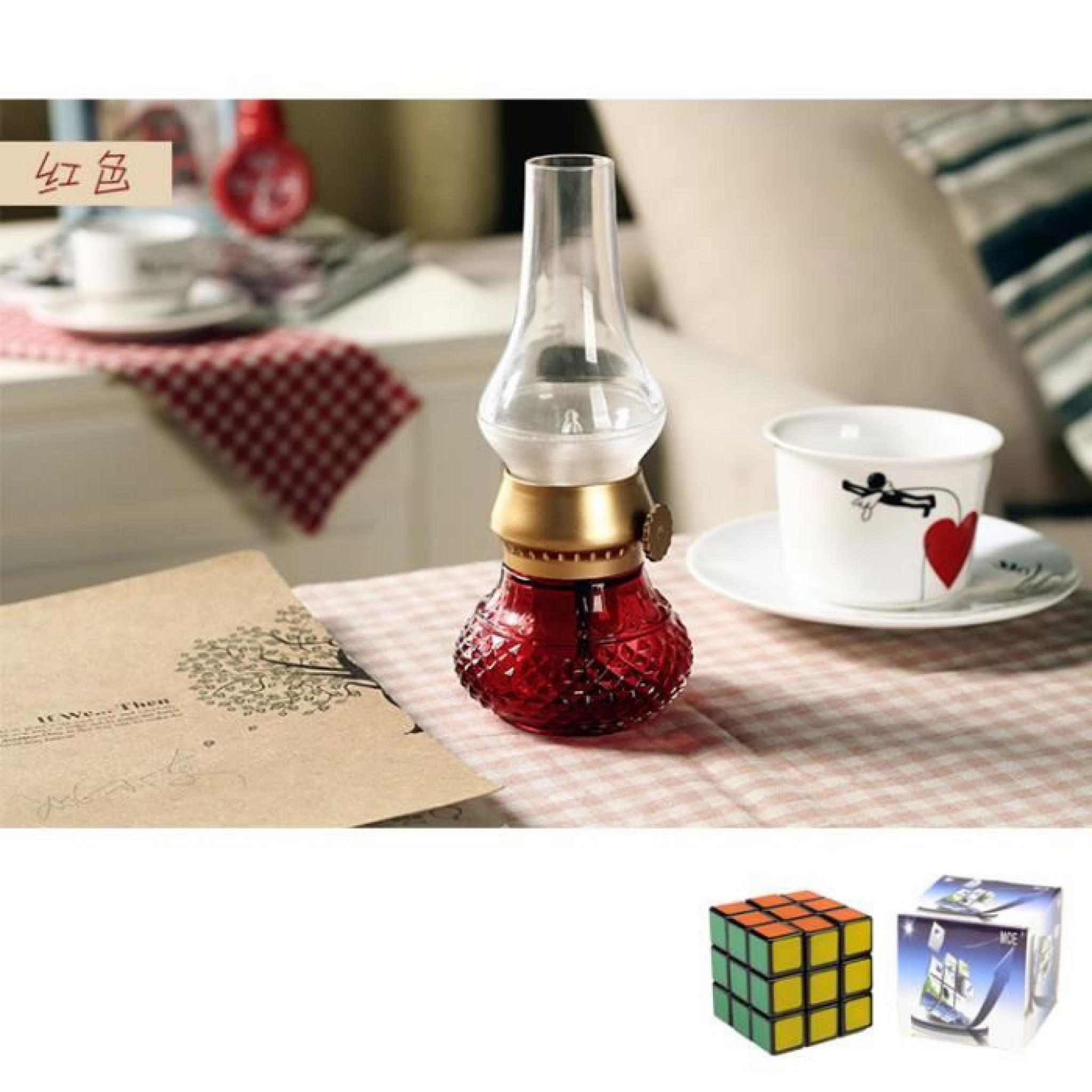 MCE Rétro lampe de chevet Creative Lampe LED USB rechargeable décoratif +un Rubik's cube gratuit