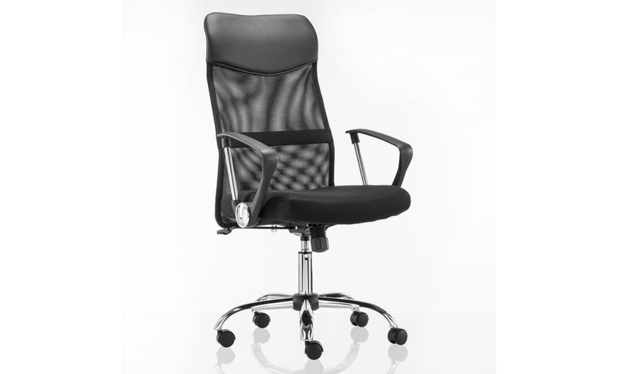 mctech chaise de bureau sur roulettes , fauteuil de bureau , fauteuil pivotant   tissu maille   hauteur réglable   noir