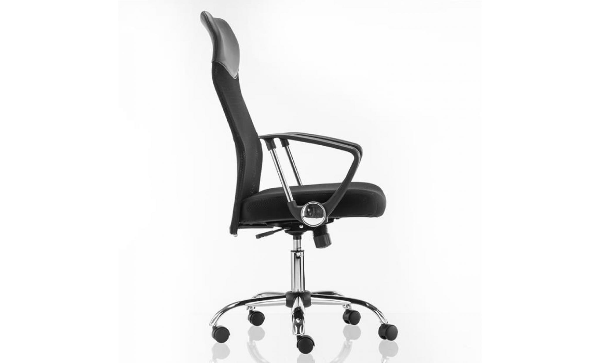 mctech chaise de bureau sur roulettes , fauteuil de bureau , fauteuil pivotant   tissu maille   hauteur réglable   noir pas cher
