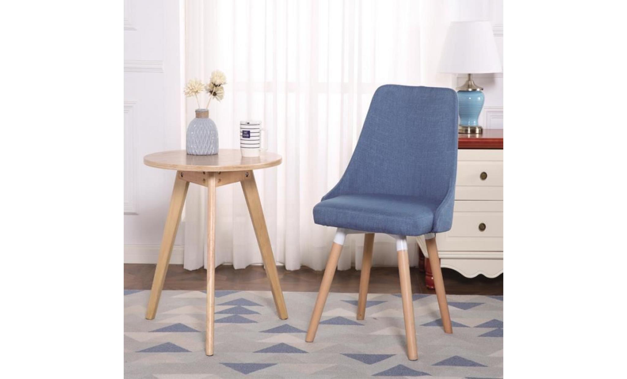 mctech lot de 2 chaises de salle à manger fauteuil design scandinave   bleu   cy32e pas cher