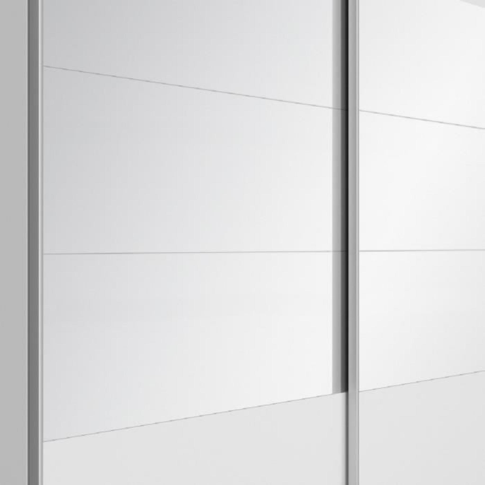 MEGA Armoire 270 cm blanc et miroir pas cher