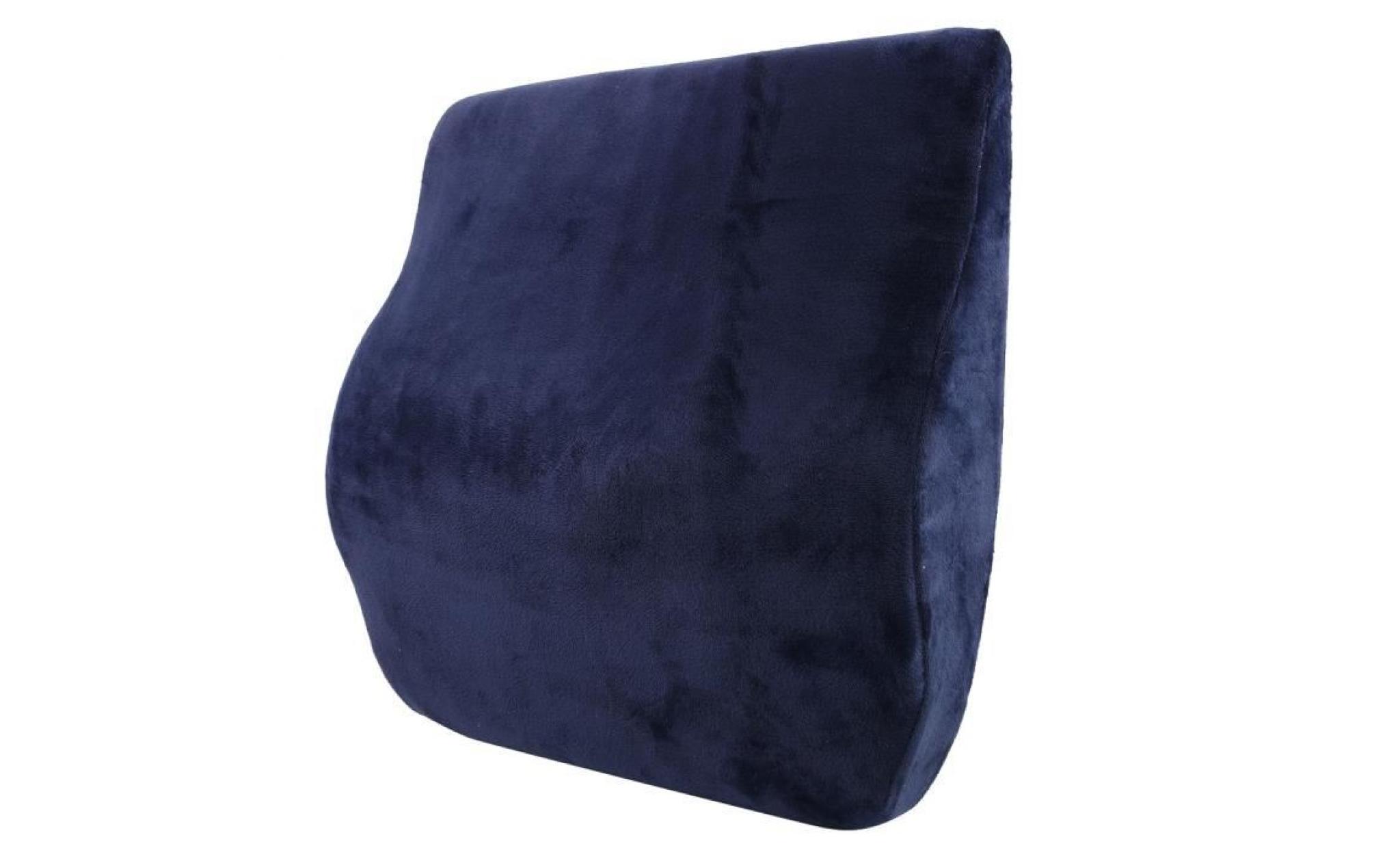 memory foam lumbar cushion back support pillow with removable pillow case blue