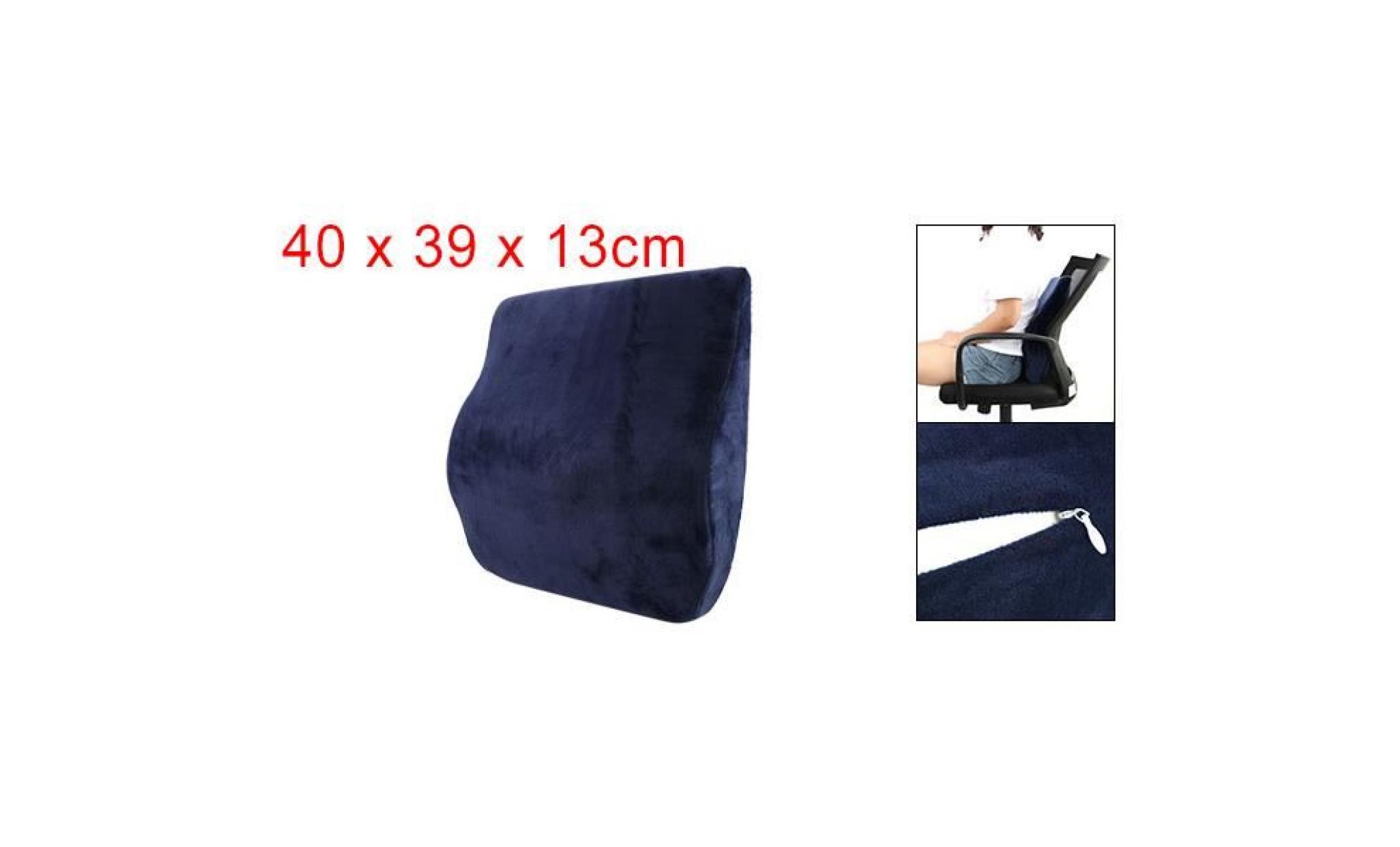 memory foam lumbar cushion back support pillow with removable pillow case blue pas cher