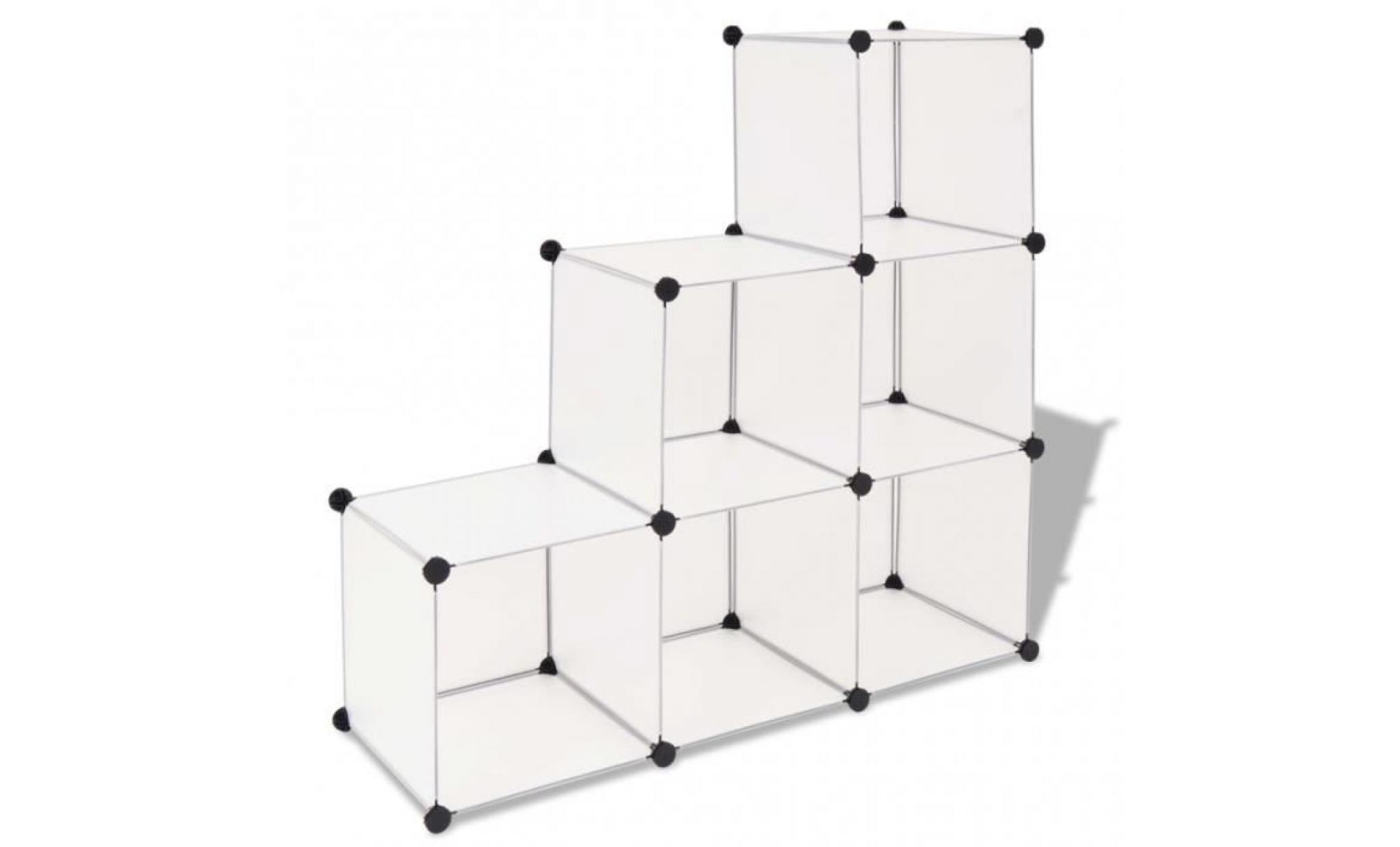 meuble 6 compartiments en acier et plastique blanc 110x37x110cm cs2449231