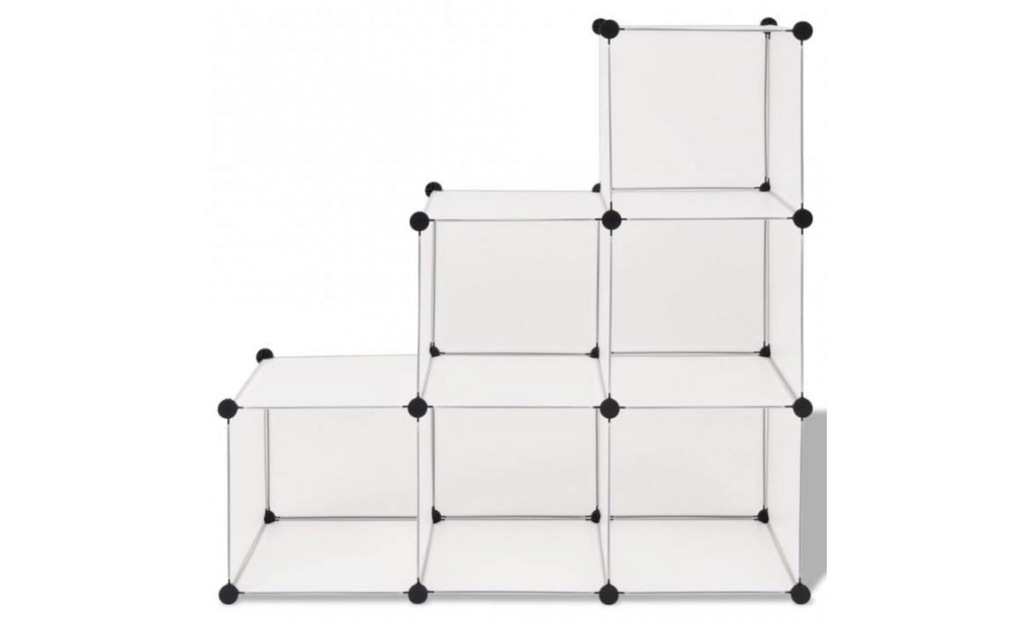 meuble 6 compartiments en acier et plastique blanc 110x37x110cm cs2449231 pas cher