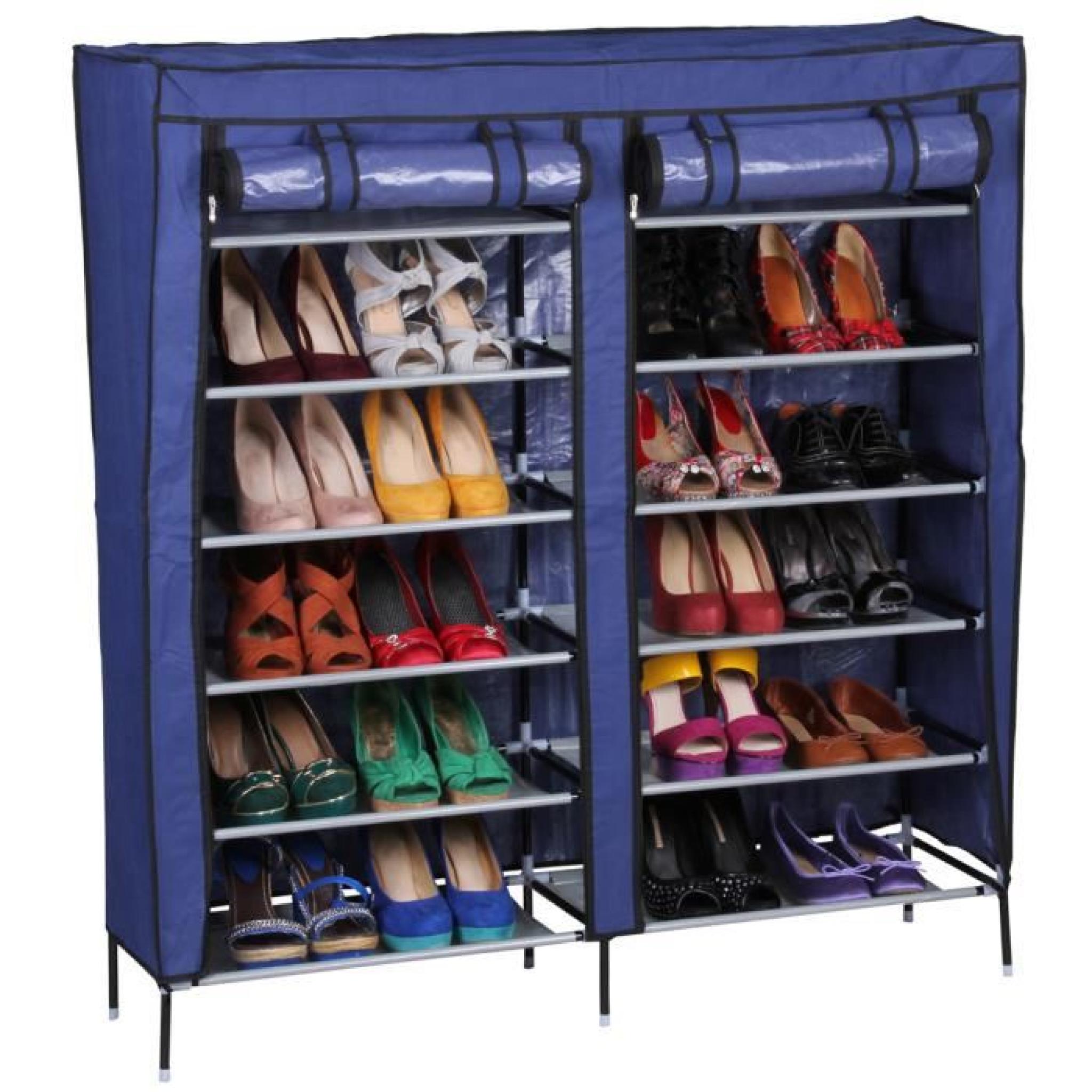 Meuble à chaussure couleur bleu -Dim :  118 x 1 10 x 30 cm