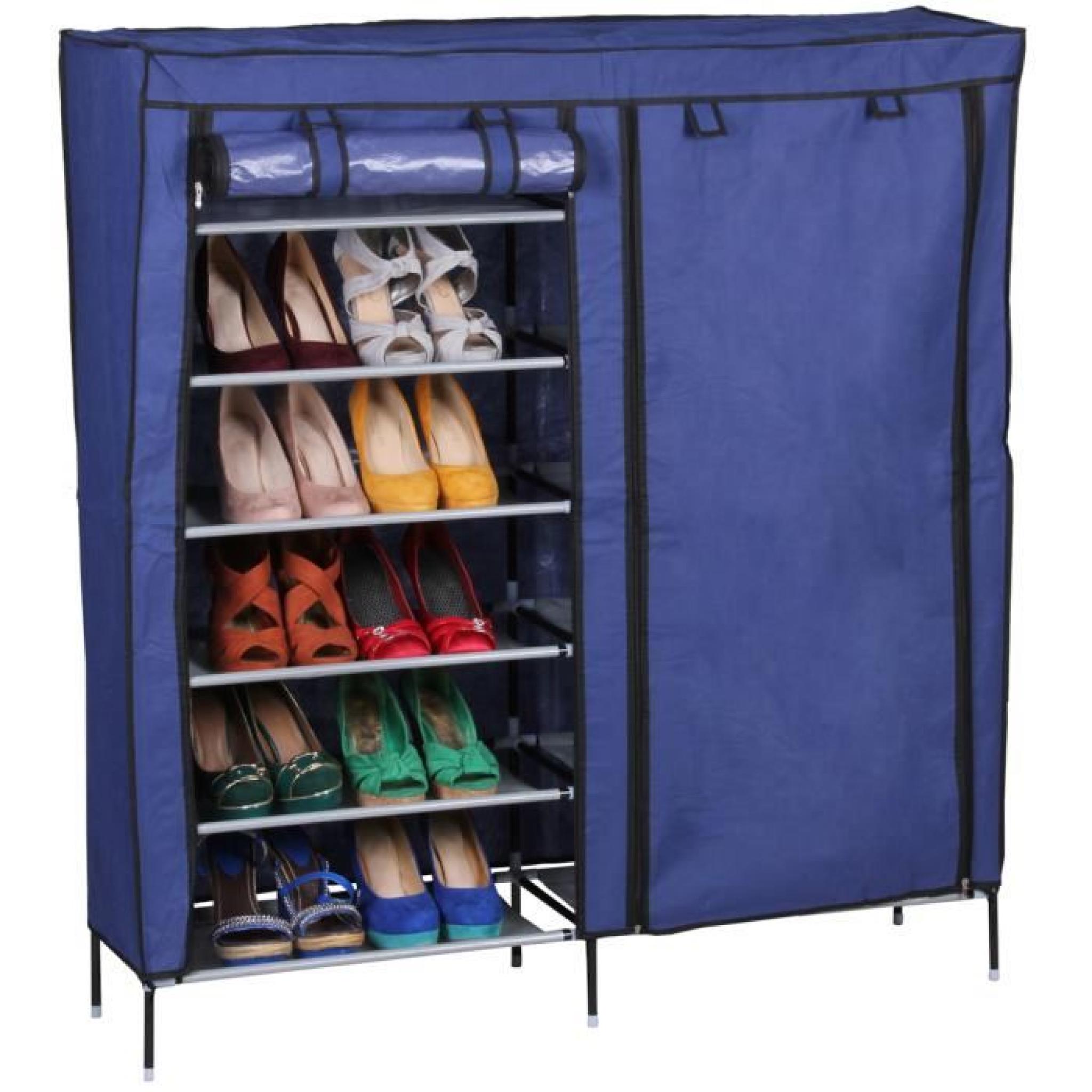 Meuble à chaussure couleur bleu -Dim :  118 x 1 10 x 30 cm pas cher