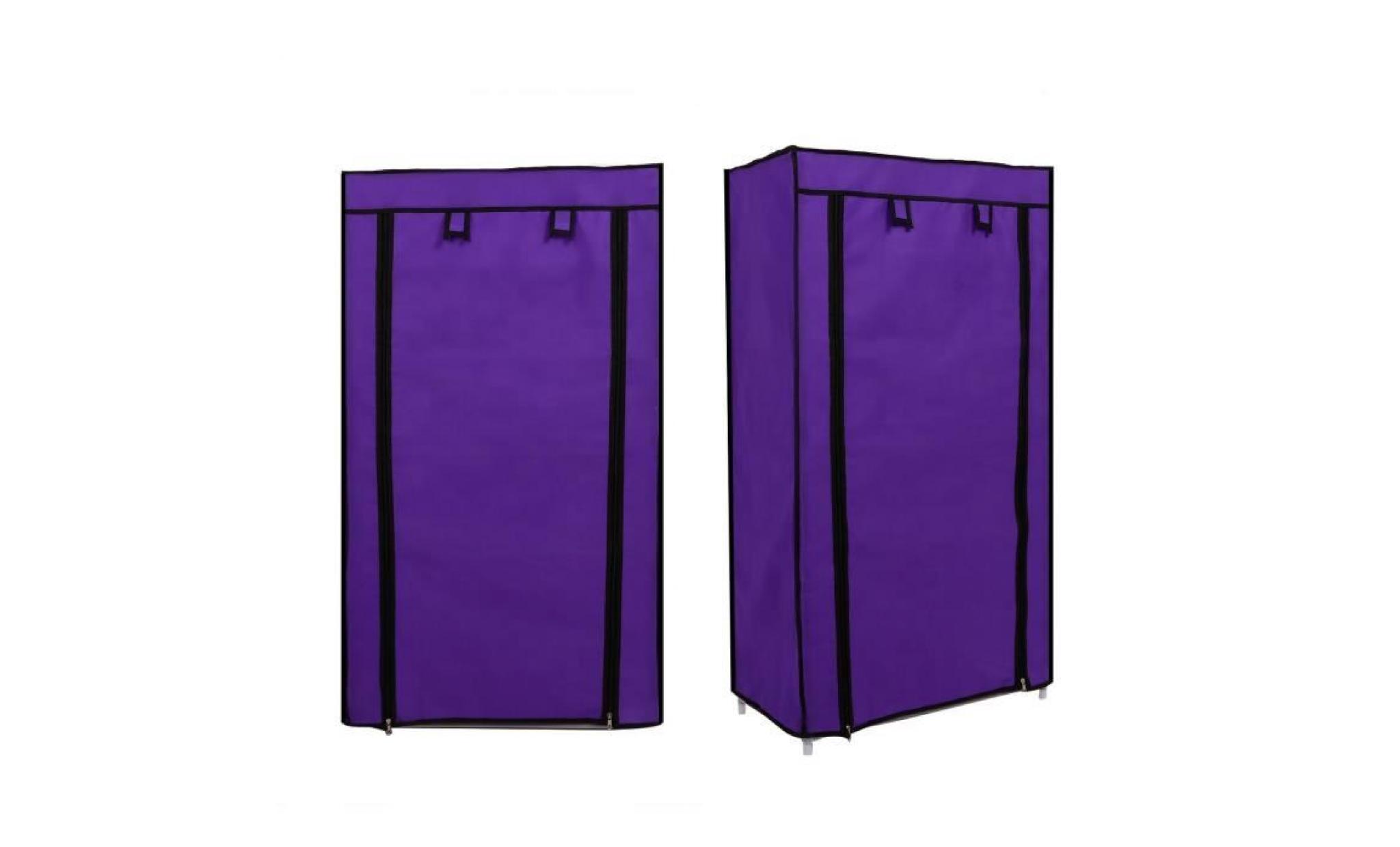 meuble à chaussures 6 niveaux avec couvercle violet pas cher