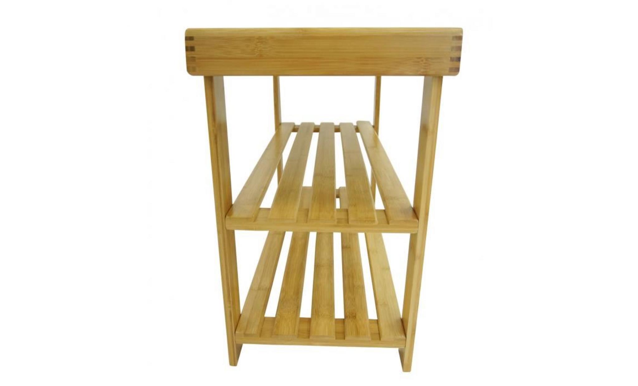 Étagère en bambou à 3 niveaux, meuble à chaussures en bambou, 70 x 45 x 28 cm, matériau:  bambou pas cher