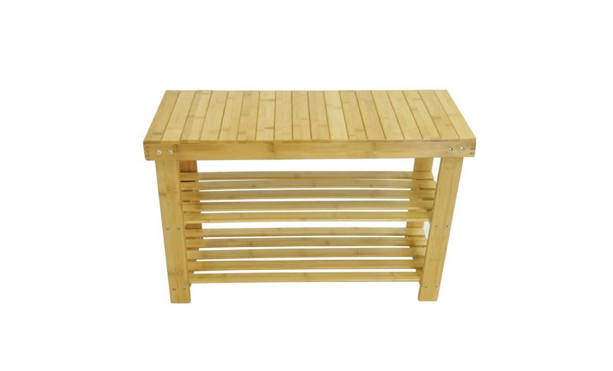Étagère en bambou à 3 niveaux, meuble à chaussures en bambou, 70 x 45 x 28 cm, matériau:  bambou pas cher