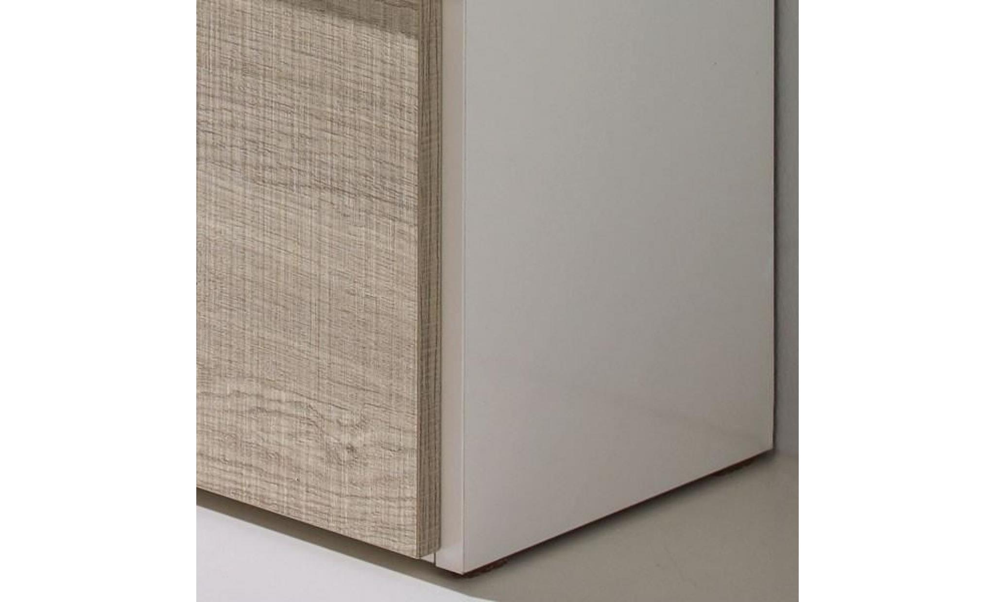 meuble à chaussures blanc/chêne clair   jalia    taille : l 65 x l 29 x h 117   couleur marketing : bois clair pas cher