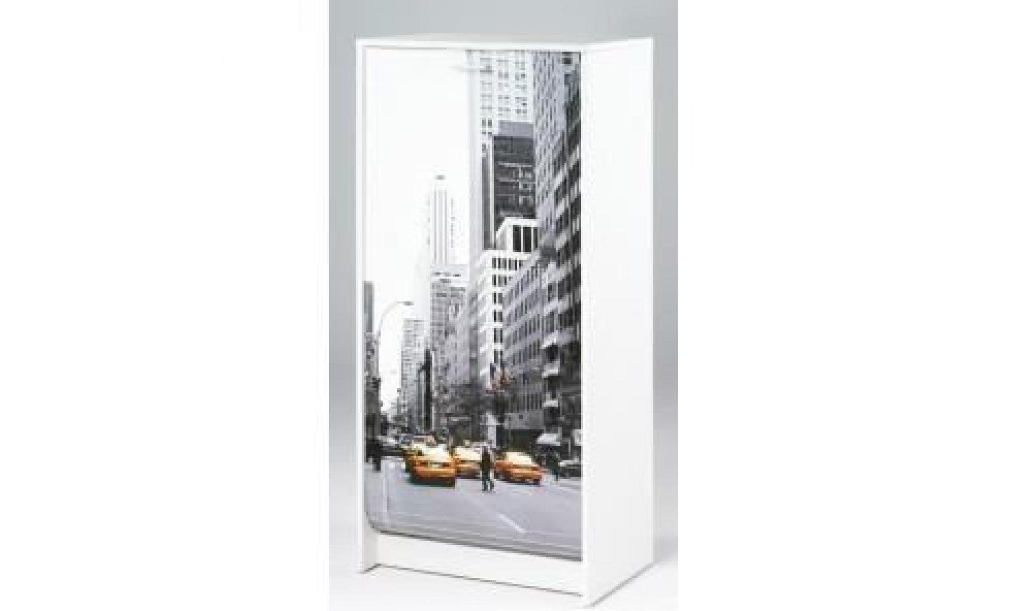 Meuble à Chaussures Blanc Imprimé - Coloris - Scene New York 504
