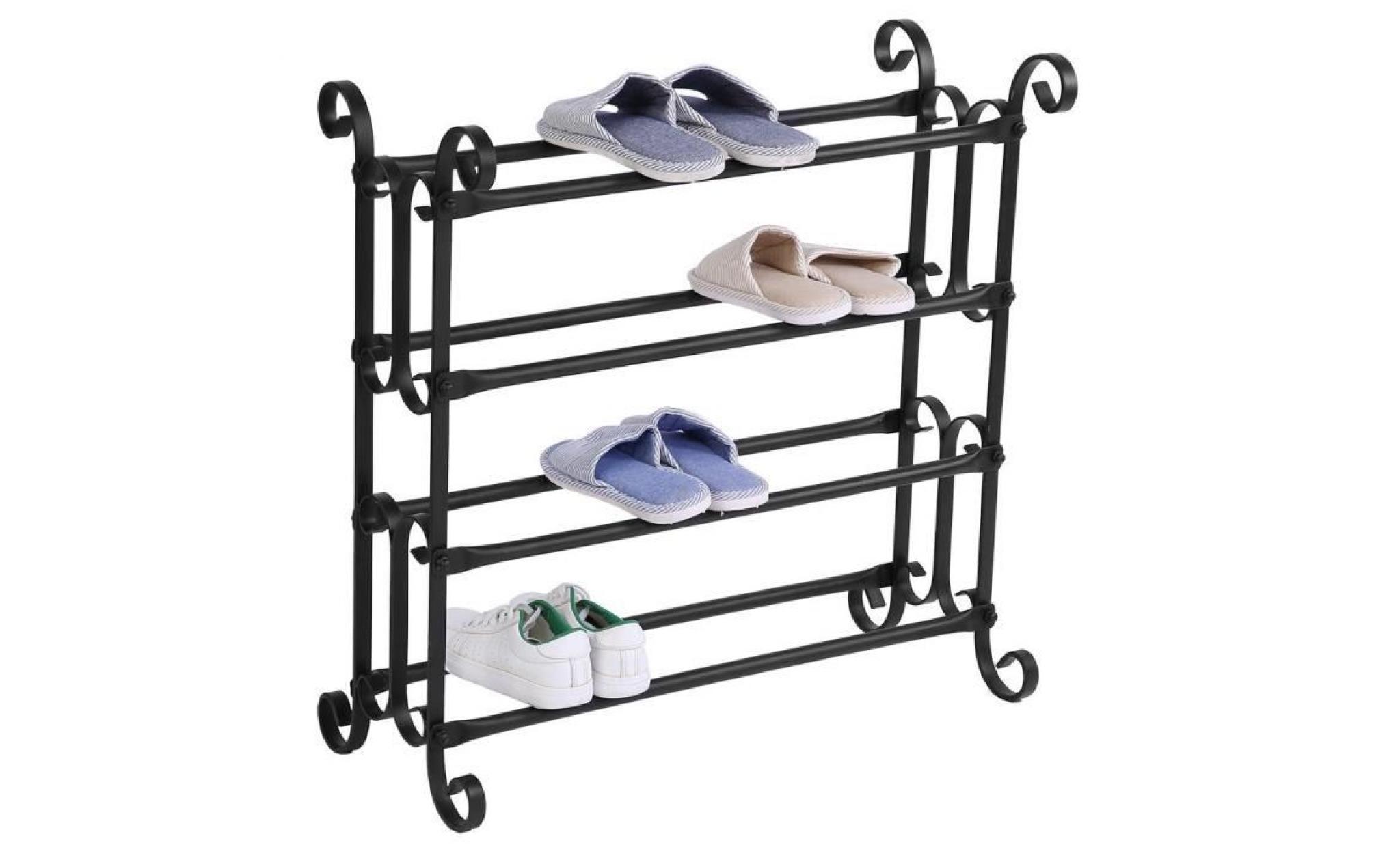 meuble à chaussures en fer à 4 niveaux support à organisateur de chaussure rétro européen multi couches en fer forgé dba
