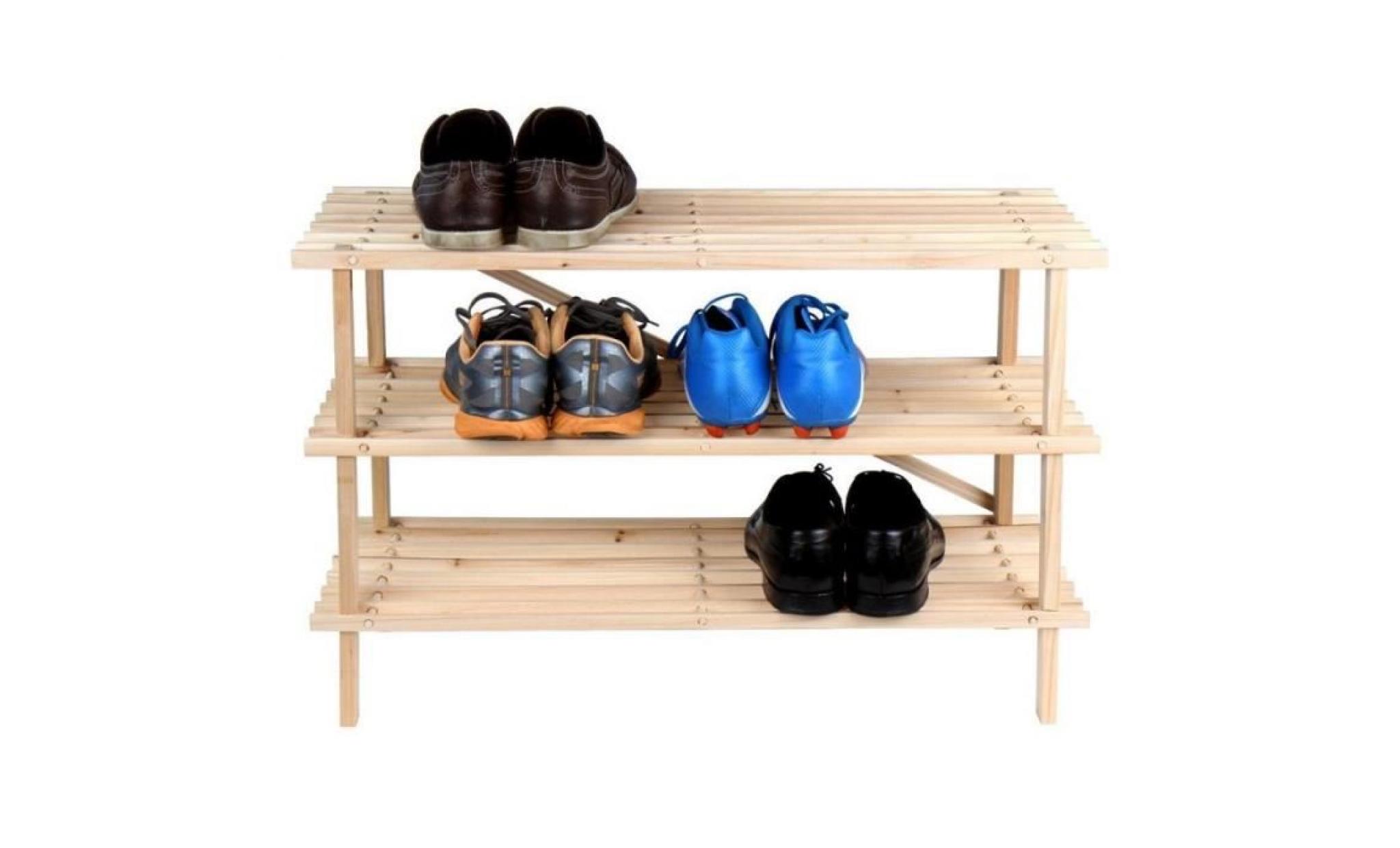 meuble à chaussures banc banquette étagère armoire bois de sapin 2001081 pas cher