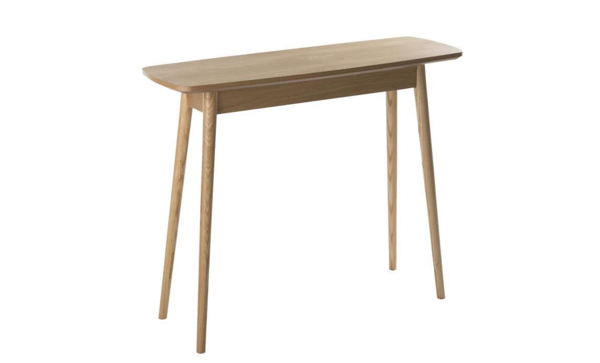 meuble console lerka en bois design scandinave pieds biseautés h 75cm x l 120cm x l 55cm marron
